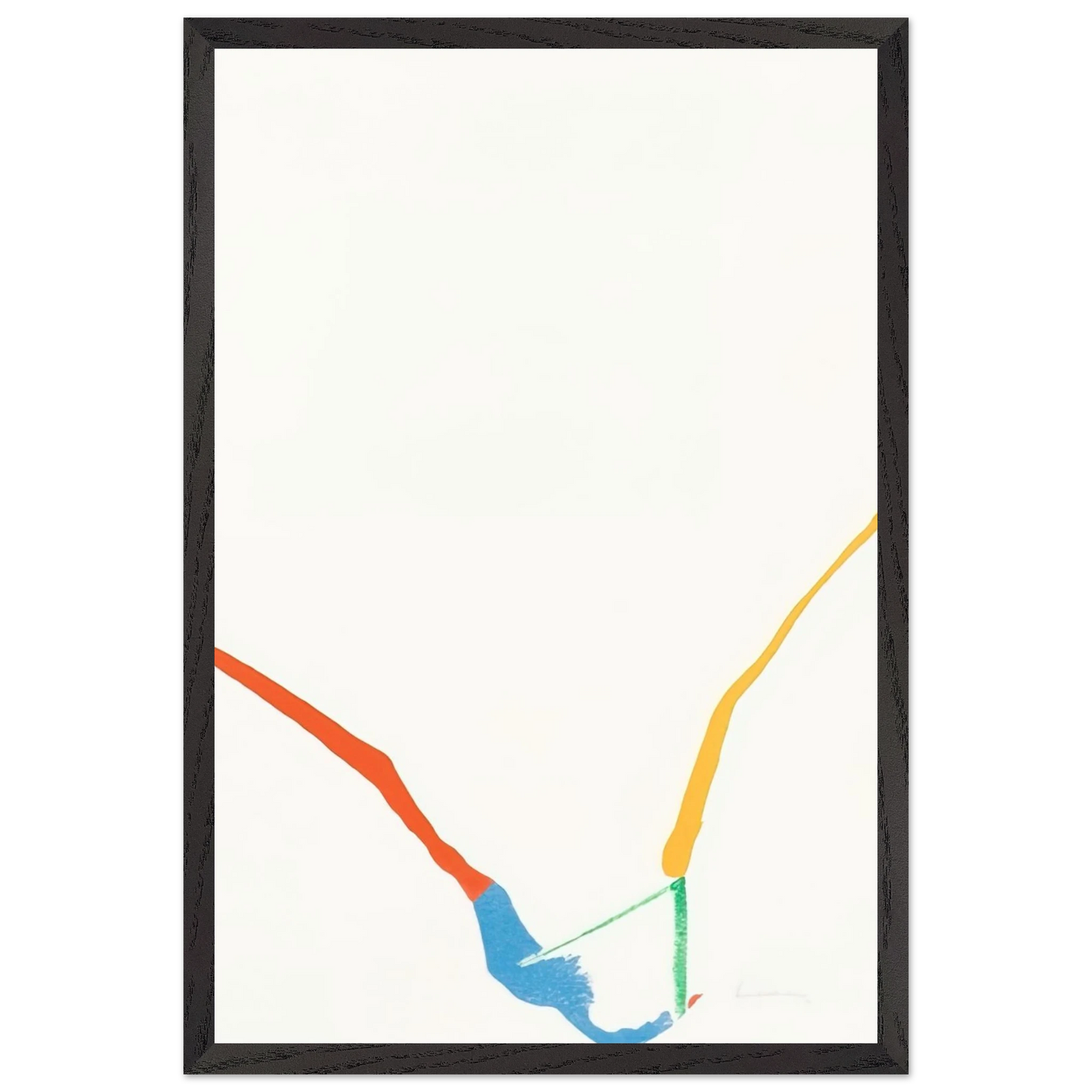 Helen Frankenthaler - What Red Lines Can Do - 1970 Wall art - 21x29.7 cm / 8x12" - Premium Wooden Framed Poster With Fine Art Paper-canvas - Black frame
