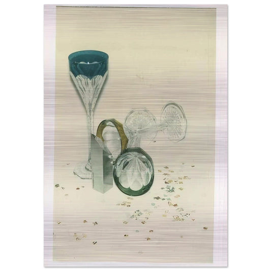 Committee 2000 Champagne Glasses - Andy Warhol Brushed Aluminum Print - 70x100 cm / 28x40 inches | Andy Warhol Aluminum Print | Andy Warhol Prints