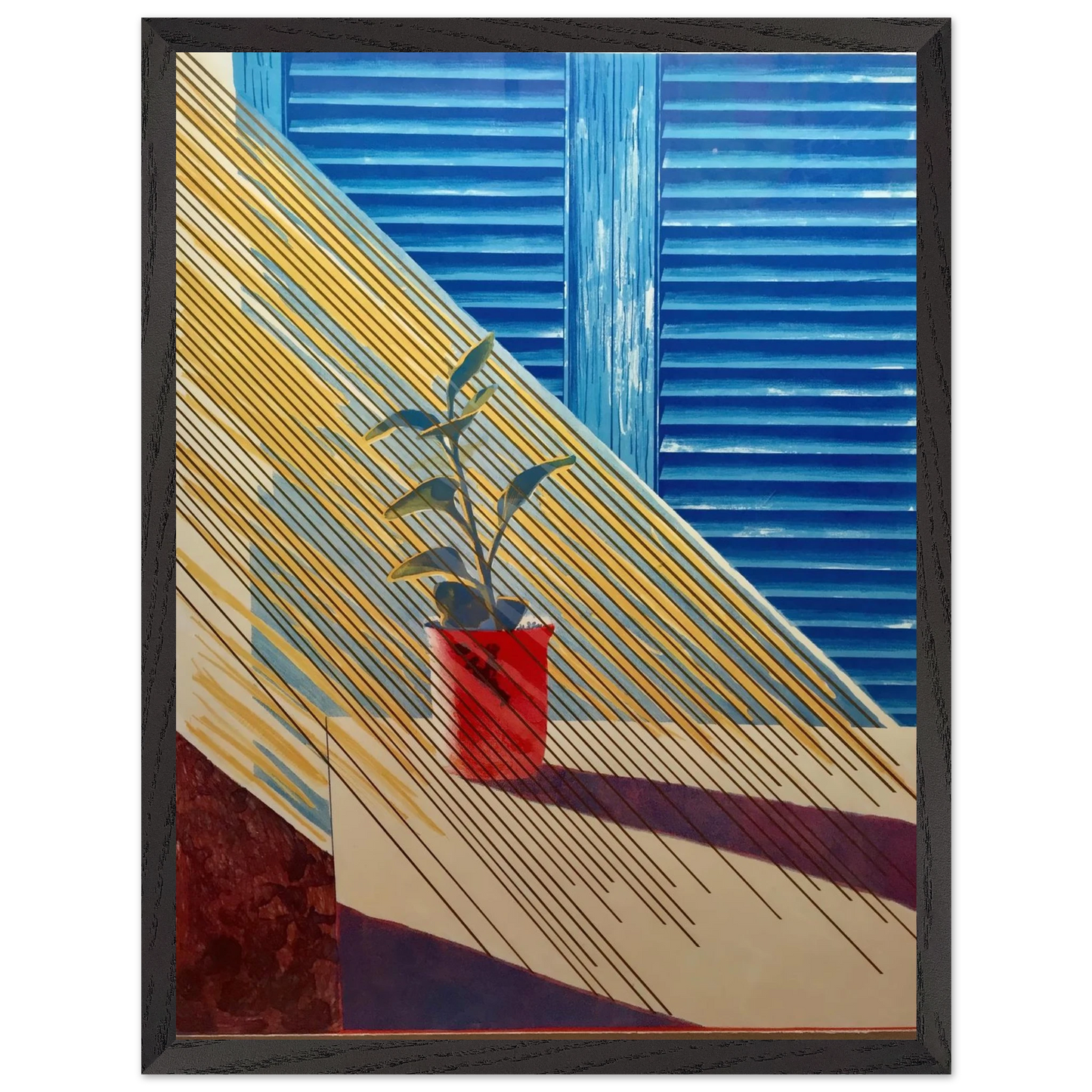 David Hockney - David Hockney Wall art - 40x50 cm / 16x20 inches - Premium Wooden Framed Poster With Fine Art Paper - Wood frame