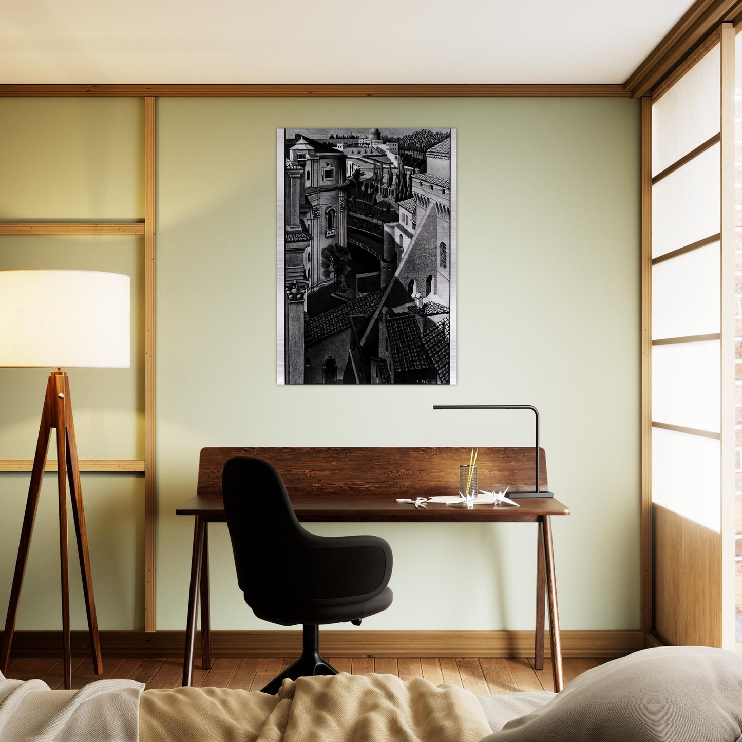 BERWEEN ST PETER AND SISTINE CHAPEL MARCH 1936 1936 - MC Escher Brushed Aluminum Print - 70x100 cm / 28x40 inches | MC Escher Aluminum Print | MC Escher Prints