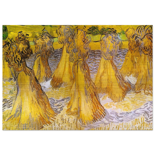 Sheaves of Wheat - Vincent van Gogh Brushed Aluminum Print - 70x100 cm / 28x40 inches | Vincent van Gogh Aluminum Print | Vincent van Gogh Prints