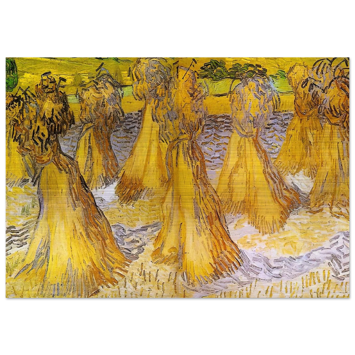 Sheaves of Wheat - Vincent van Gogh Brushed Aluminum Print - 70x100 cm / 28x40 inches | Vincent van Gogh Aluminum Print | Vincent van Gogh Prints
