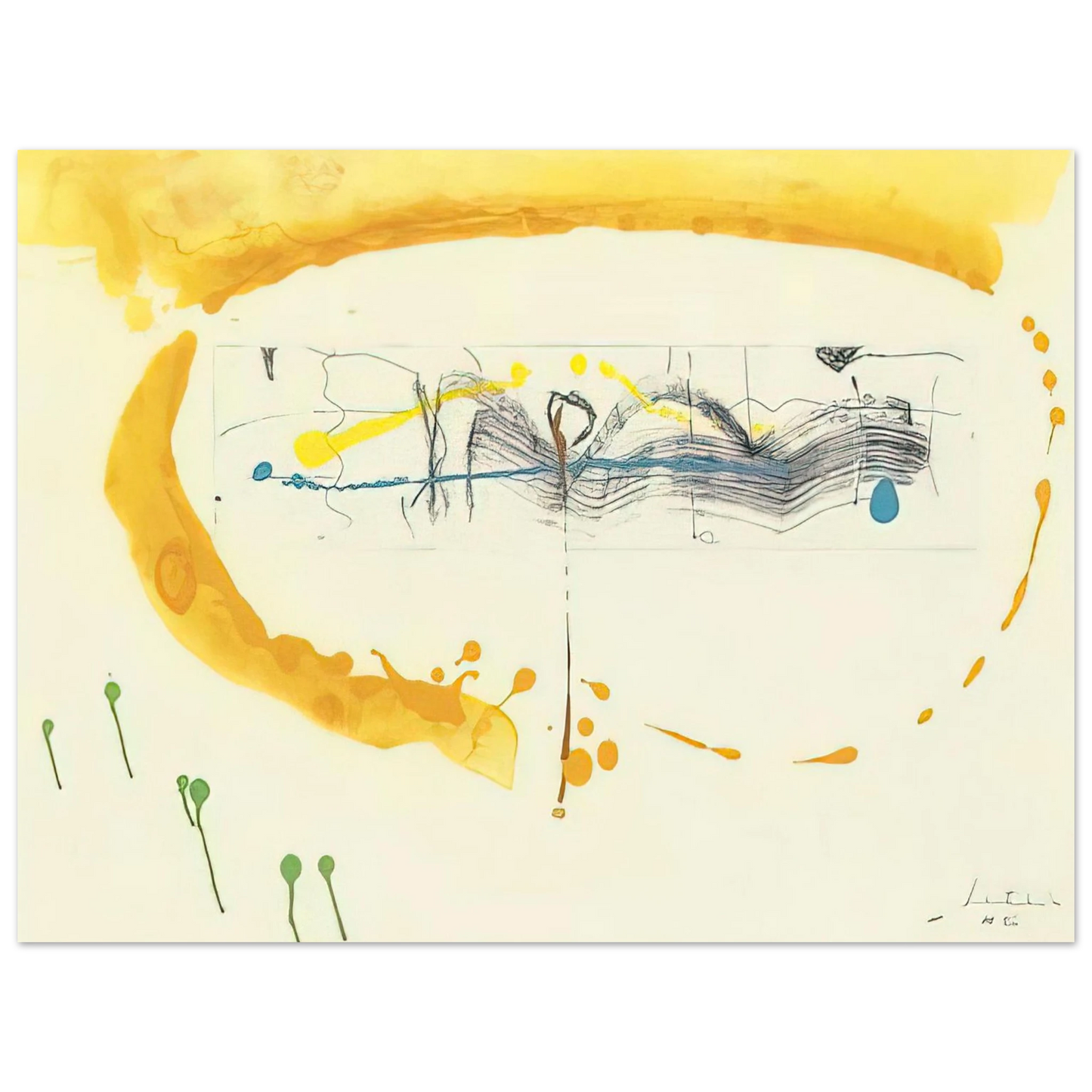 Helen Frankenthaler - Making Music - 2000 Wall art - A3 (29.7 x 42  cm) - Premium Wooden Framed Poster With Fine Art Paper-canvas - White frame