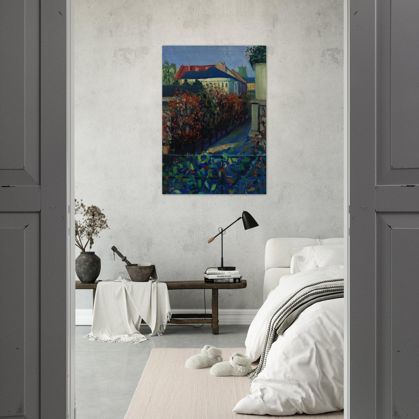 BLICK AUS DER BONNER WOHNUNG - Gabriele Munter Brushed Aluminum Print - 70x100 cm / 28x40 inches | Gabriele Munter Aluminum Print | Gabriele Munter Prints
