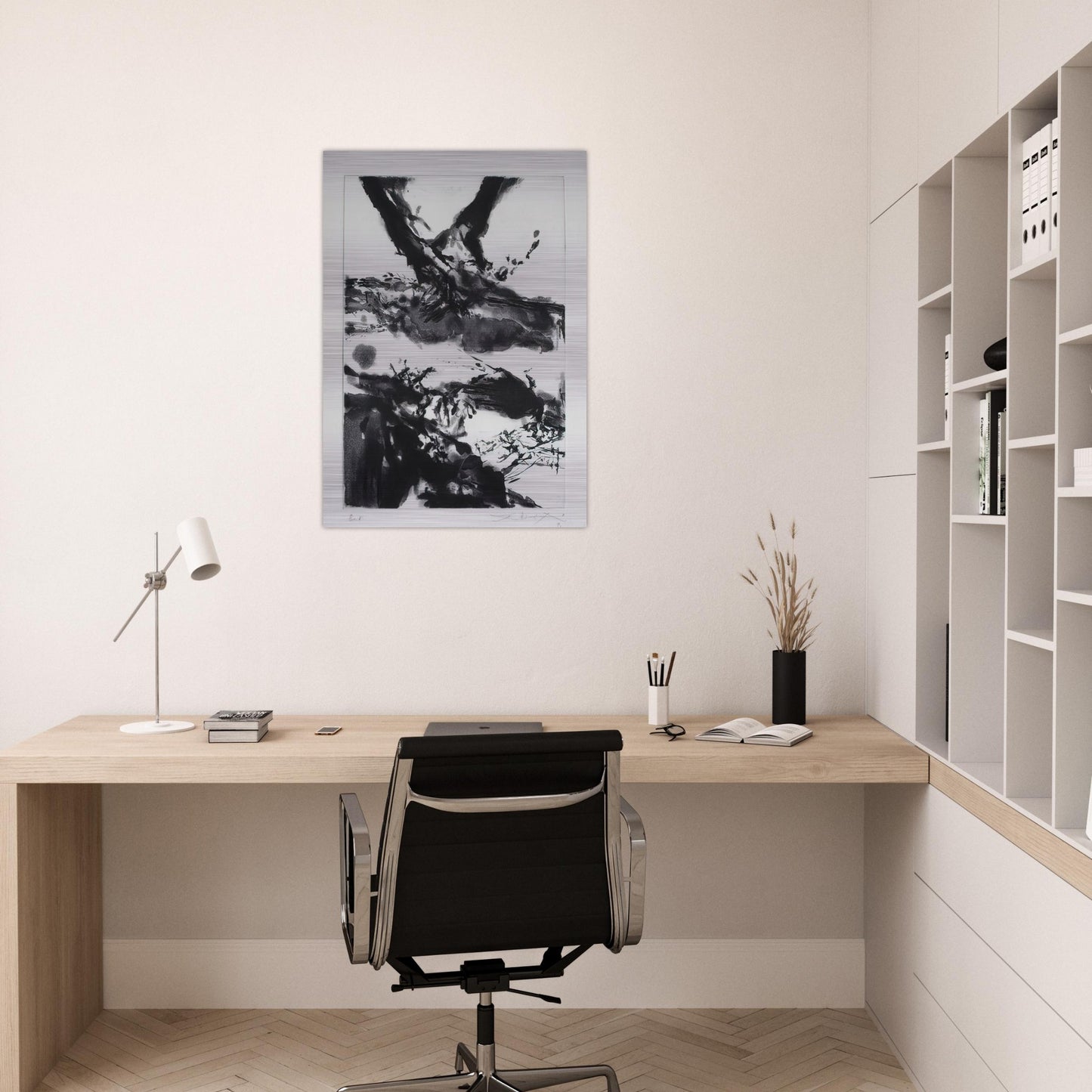 FLASHES 1992 - Zao Wou-Ki Brushed Aluminum Print - 70x100 cm / 28x40 inches | Zao Wou-Ki Aluminum Print | Zao Wou-Ki Prints