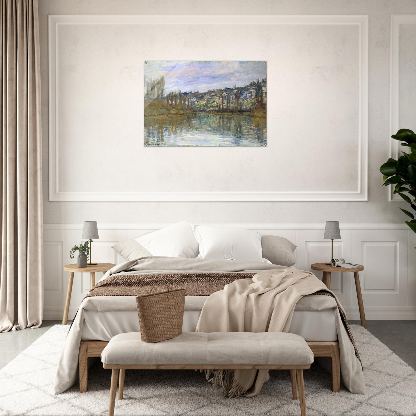 The Seine near Vetheuil - claude monet Acrylic Print - 70x100 cm / 28x40″ inches
