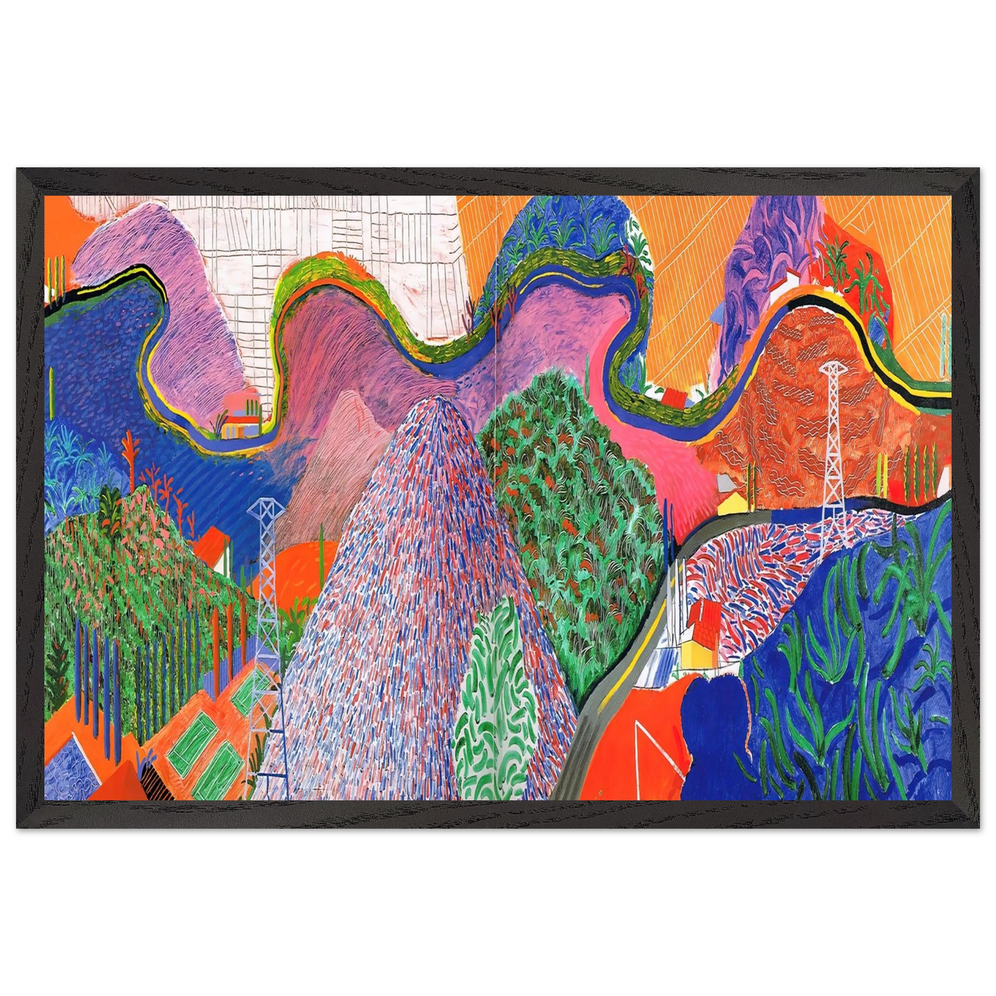 David Hockney - David Hockney Wall art - 27x35 cm / 11x14 inches - Premium Wooden Framed Poster With Fine Art Paper-canvas - White frame
