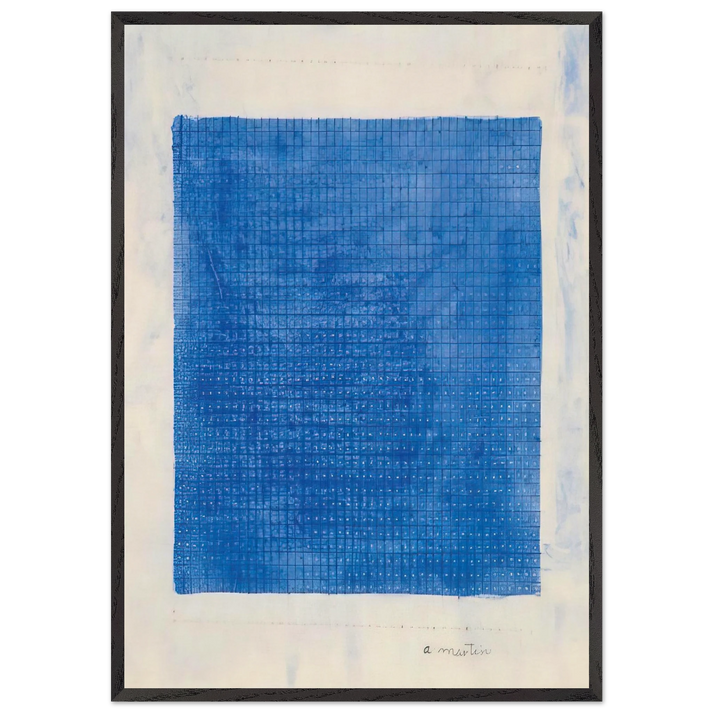 Stars - Agnes Martin 70x100 cm / 28x40 inches Framed Art Print – Black Wooden Frame