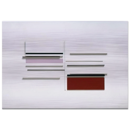 ABSTRACT IN WHITE BLACK INDIAN AND LILAC 1957 - Victor Pasmore Brushed Aluminum Print - 70x100 cm / 28x40 inches | Victor Pasmore Aluminum Print | Victor Pasmore Prints