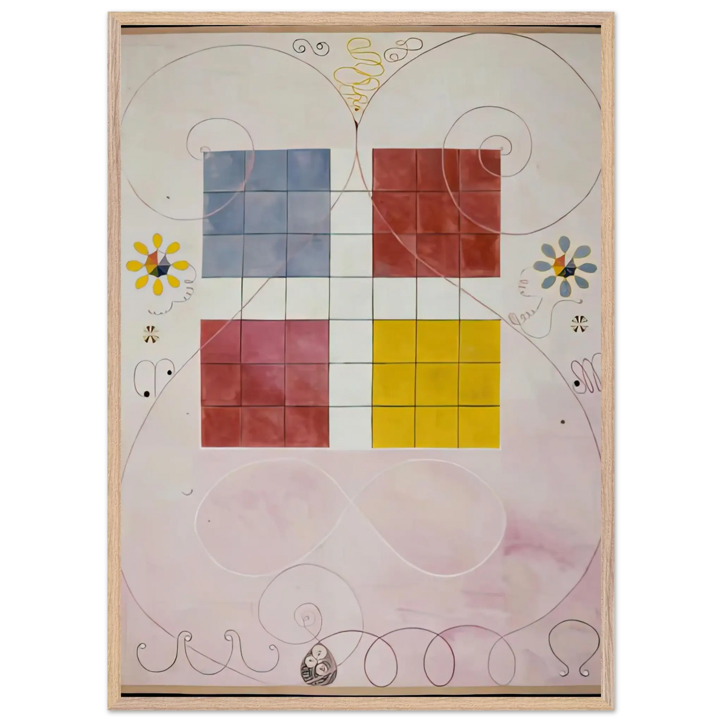 Hilma af Klint - DE TIO ST RSTA N 10 ALDERDOMEN 1907 Wall art - A2 (42 x 59.4  cm) - Premium Wooden Framed Poster With Fine Art Paper - White frame