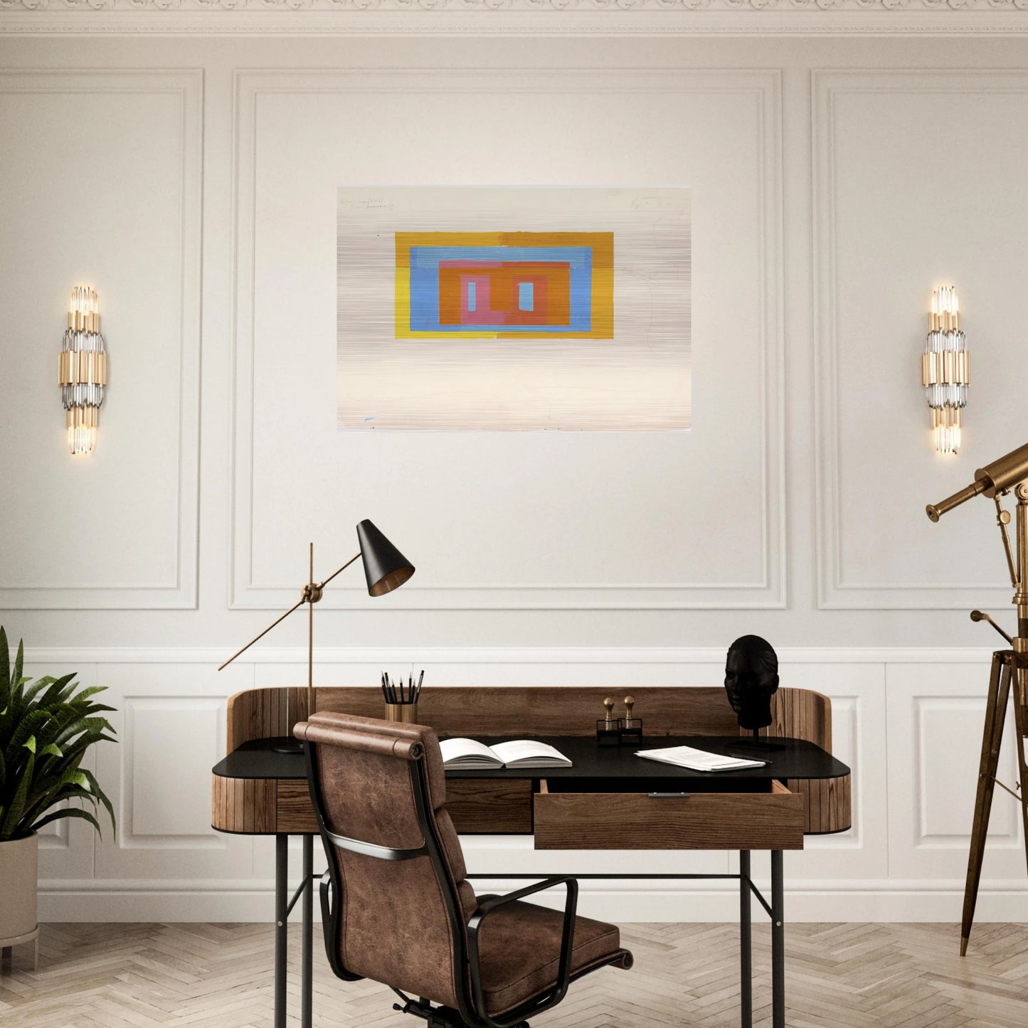 VARIANT ADOBE - Josef Albers Brushed Aluminum Print - 70x100 cm / 28x40 inches | Josef Albers Aluminum Print | Josef Albers Prints