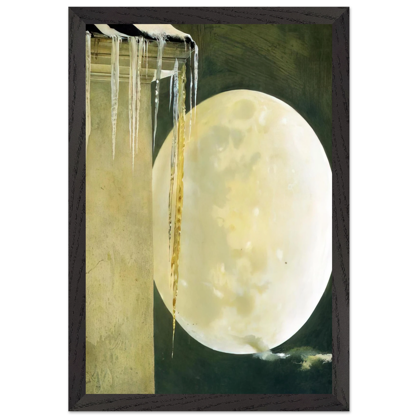 Andrew Wyeth - MOON MADNESS Wall Art - 60x80 cm / 24x32 inches - Premium Wooden Framed Poster With Fine Art Paper-canvas - White frame