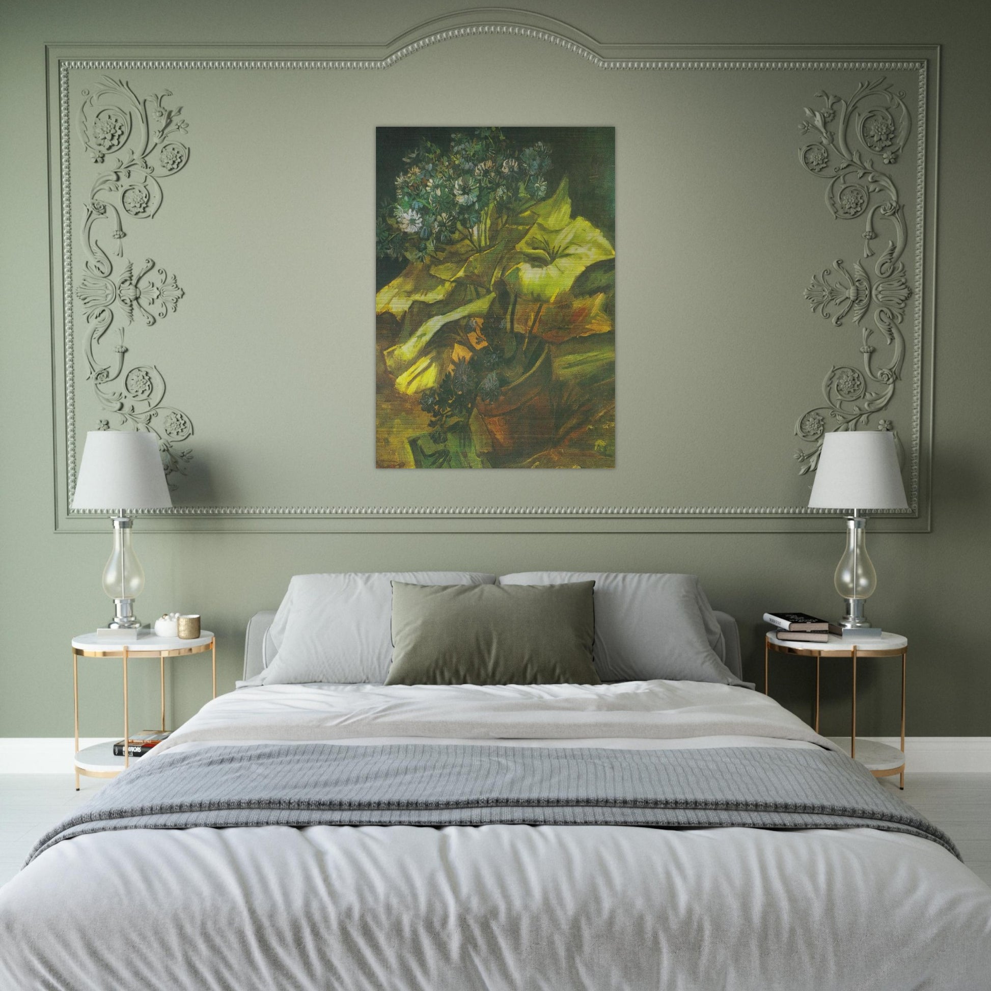 Flower Pot with Asters - Vincent van Gogh Brushed Aluminum Print - 70x100 cm / 28x40 inches | Vincent van Gogh Aluminum Print | Vincent van Gogh Prints