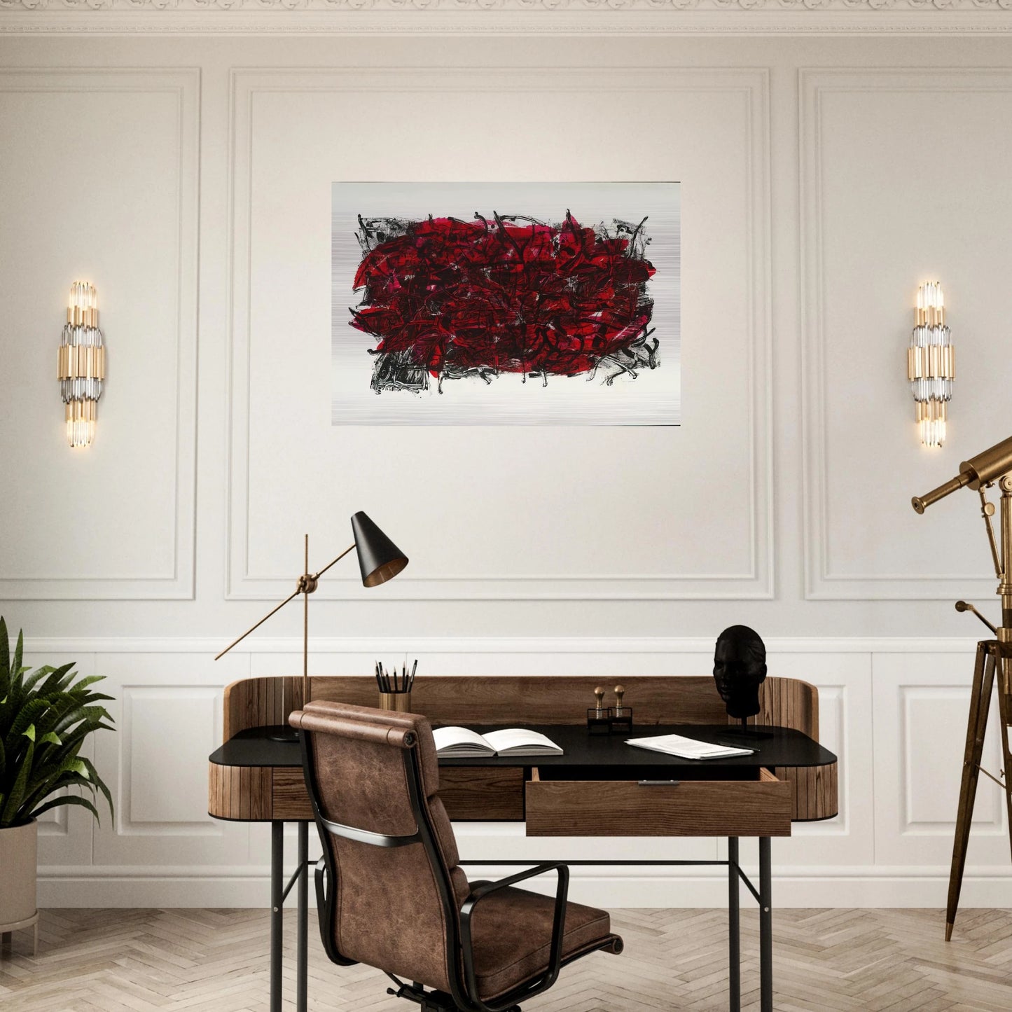 Leaves III 1967 - Jean-Paul Riopelle Brushed Aluminum Print - 70x100 cm / 28x40 inches | Jean-Paul Riopelle Aluminum Print | Jean-Paul Riopelle Prints