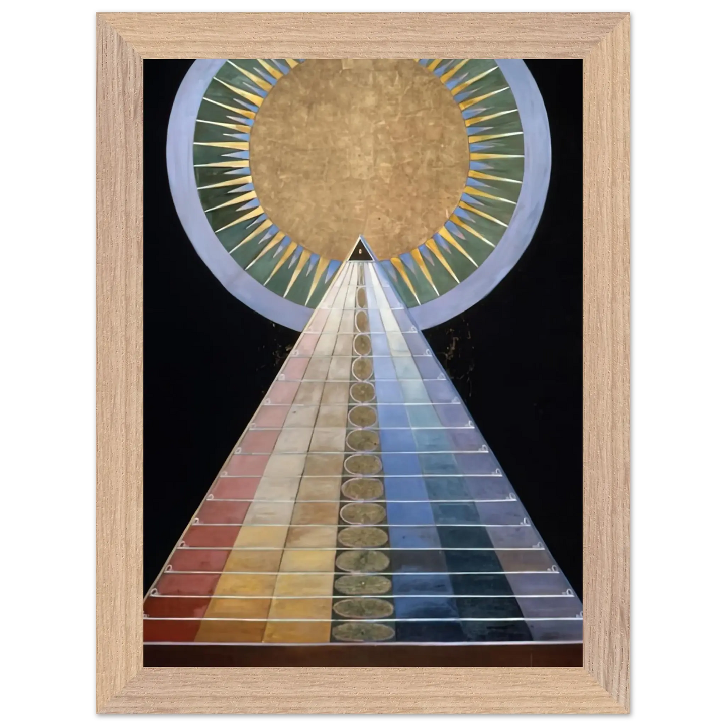 Hilma af Klint - ALTAR PAINTING 1915 Wall art - 28x43  cm / XL (11x17 Inches) - Premium Wooden Framed Poster With Fine Art Paper - White frame