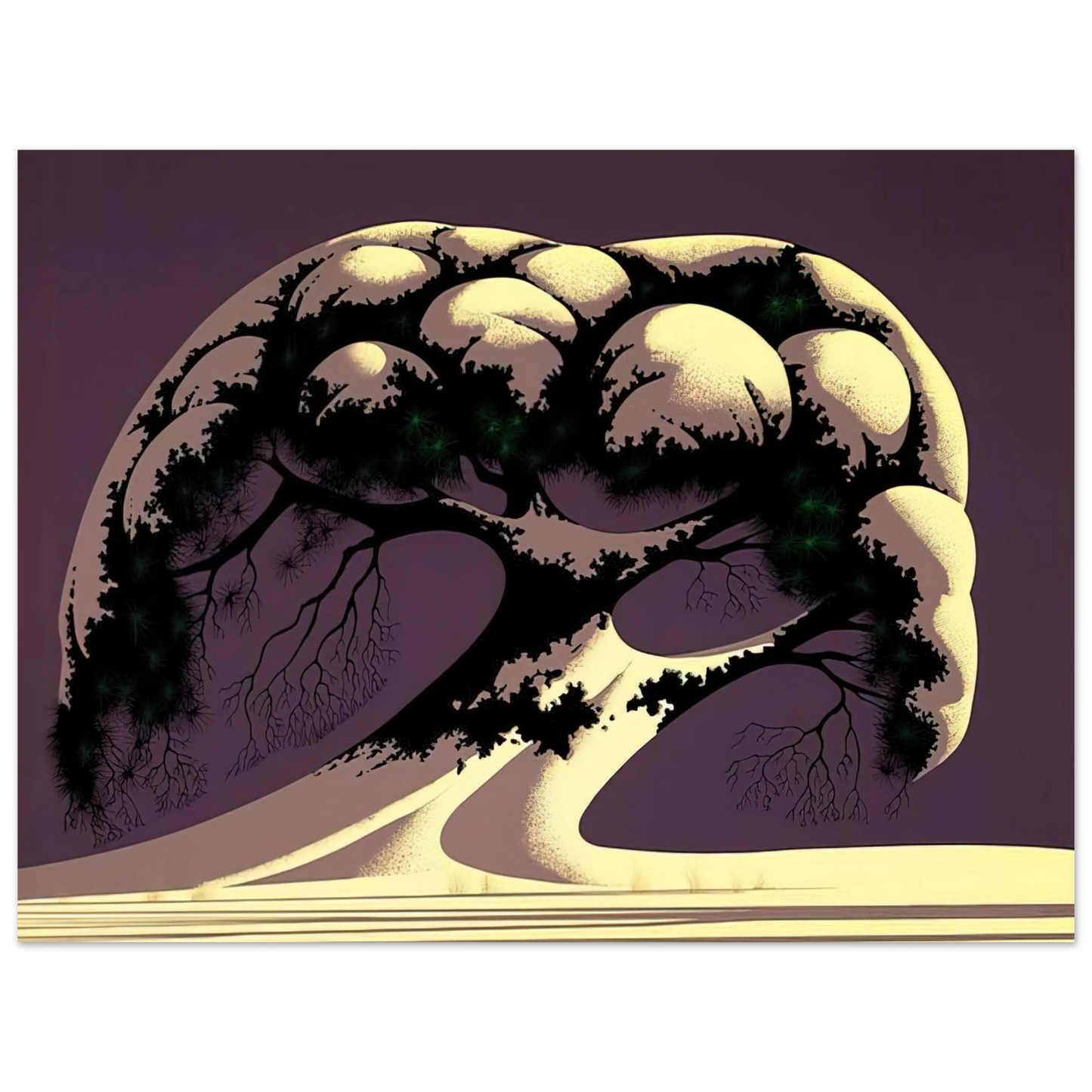 Eyvind Earle - Snow Tree  75x100 cm / 30x40inches Fine Art Poster