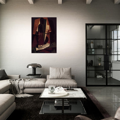 BOTTLE AND GLASS - Juan Gris Brushed Aluminum Print - 70x100 cm / 28x40 inches | Juan Gris Aluminum Print | Juan Gris Prints