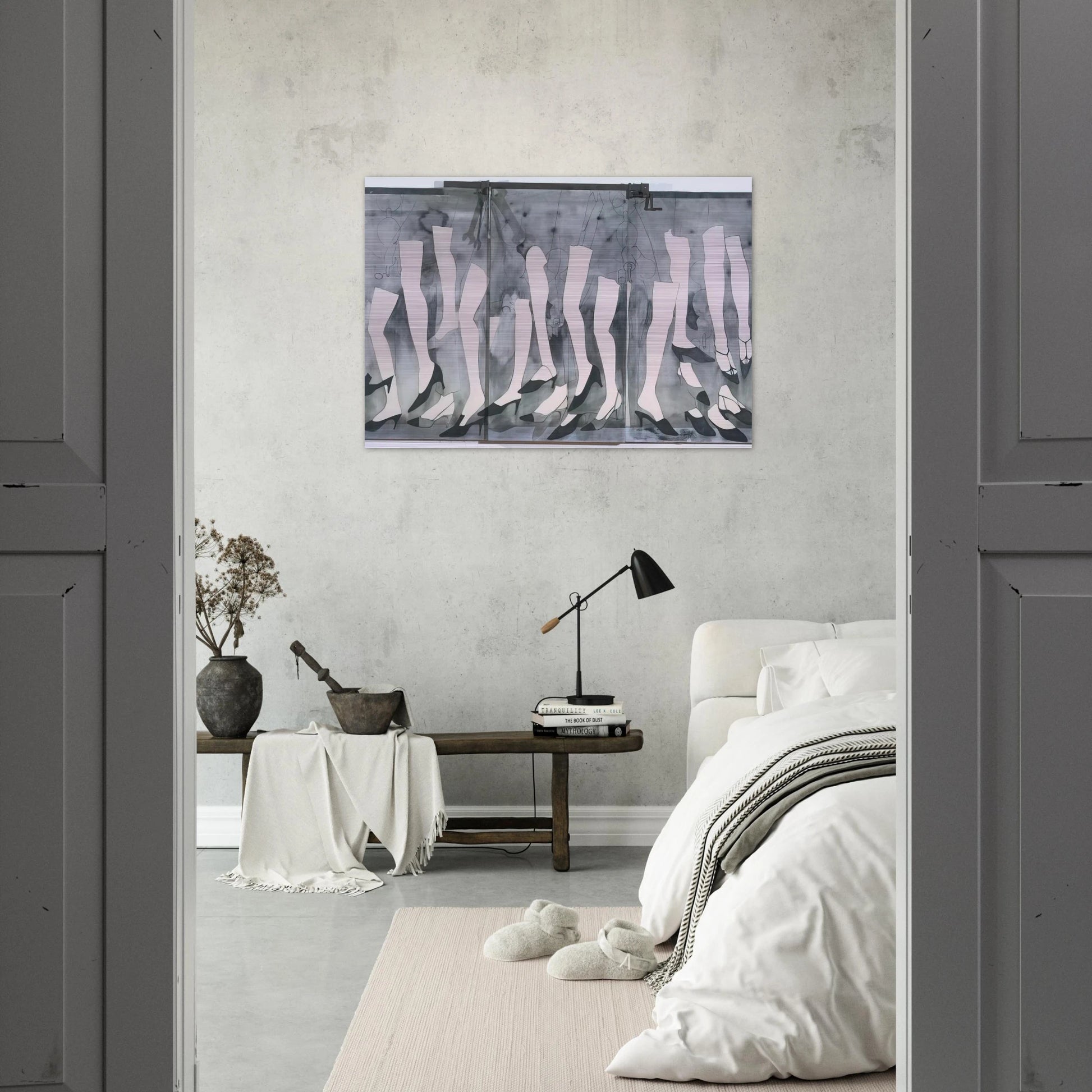 WALKING DREAM WITH A FOUR FOOT CLAMP 1965 - Jim Dine Brushed Aluminum Print - 70x100 cm / 28x40 inches | Jim Dine Aluminum Print | Jim Dine Prints