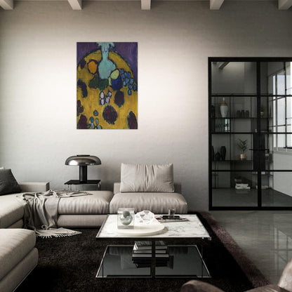 STILLEBEN MIT GESTICKTER DECKE 1910 - Alexej von Jawlensky Brushed Aluminum Print - 70x100 cm / 28x40 inches | Alexej von Jawlensky Aluminum Print | Alexej von Jawlensky Prints