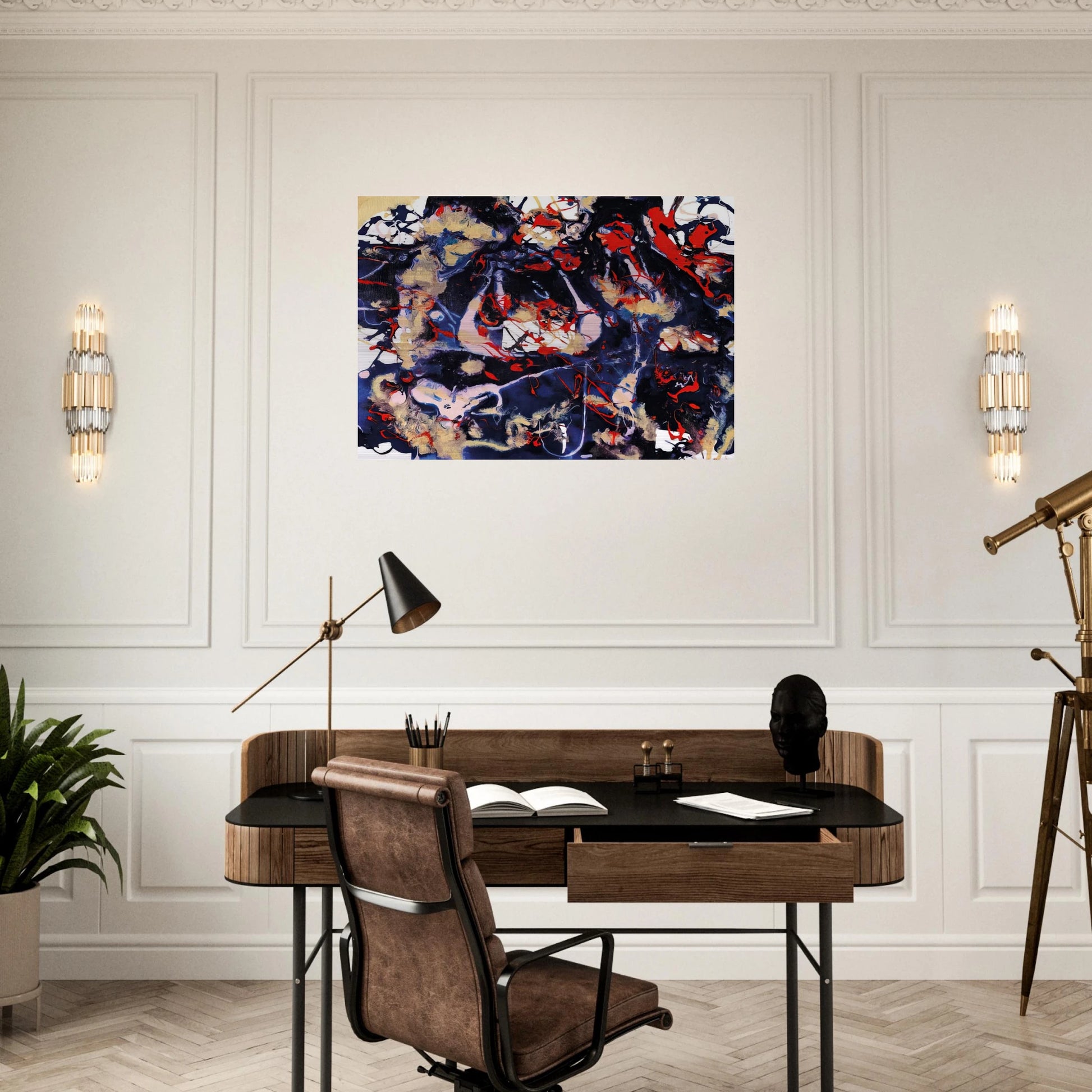 Untitled  SFP94-77  SFF 1753  - Sam Francis Brushed Aluminum Print - 70x100 cm / 28x40 inches | Sam Francis Aluminum Print | Sam Francis Prints