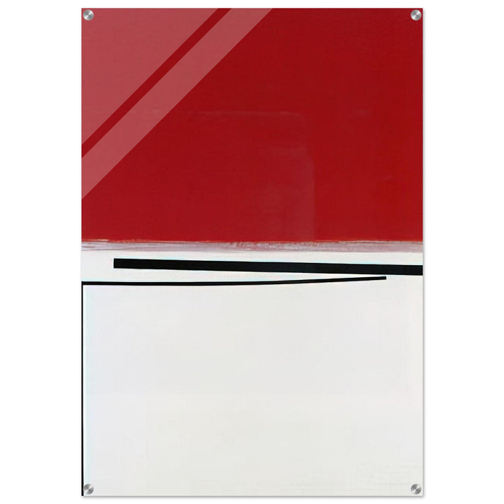 Square Motif in White and Indian Red - 1960 - Victor Pasmore Acrylic Print - 70x100 cm / 28x40″ inches | Victor Pasmore Wall Art | Victor Pasmore Prints