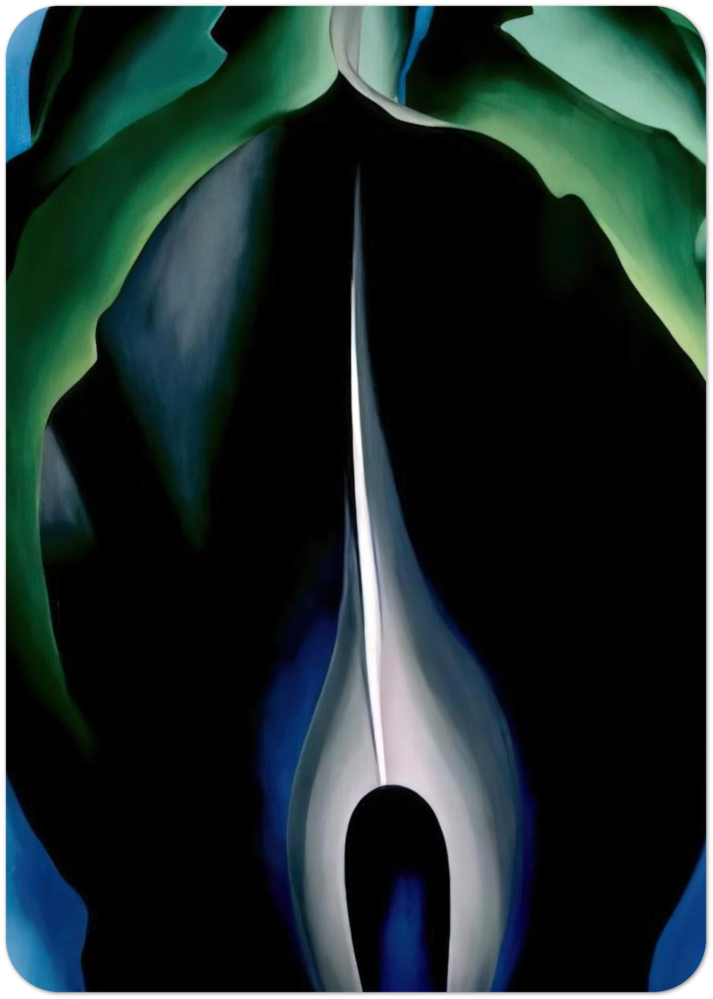 Jack-in-the-Pulpit No. IV By Georgia O'Keeffe Pack of 10 Post Cards | Georgia O'Keeffe Post Cards | A6 (10.5 x 14.8 cm) - 4.1 x 5.8 inches