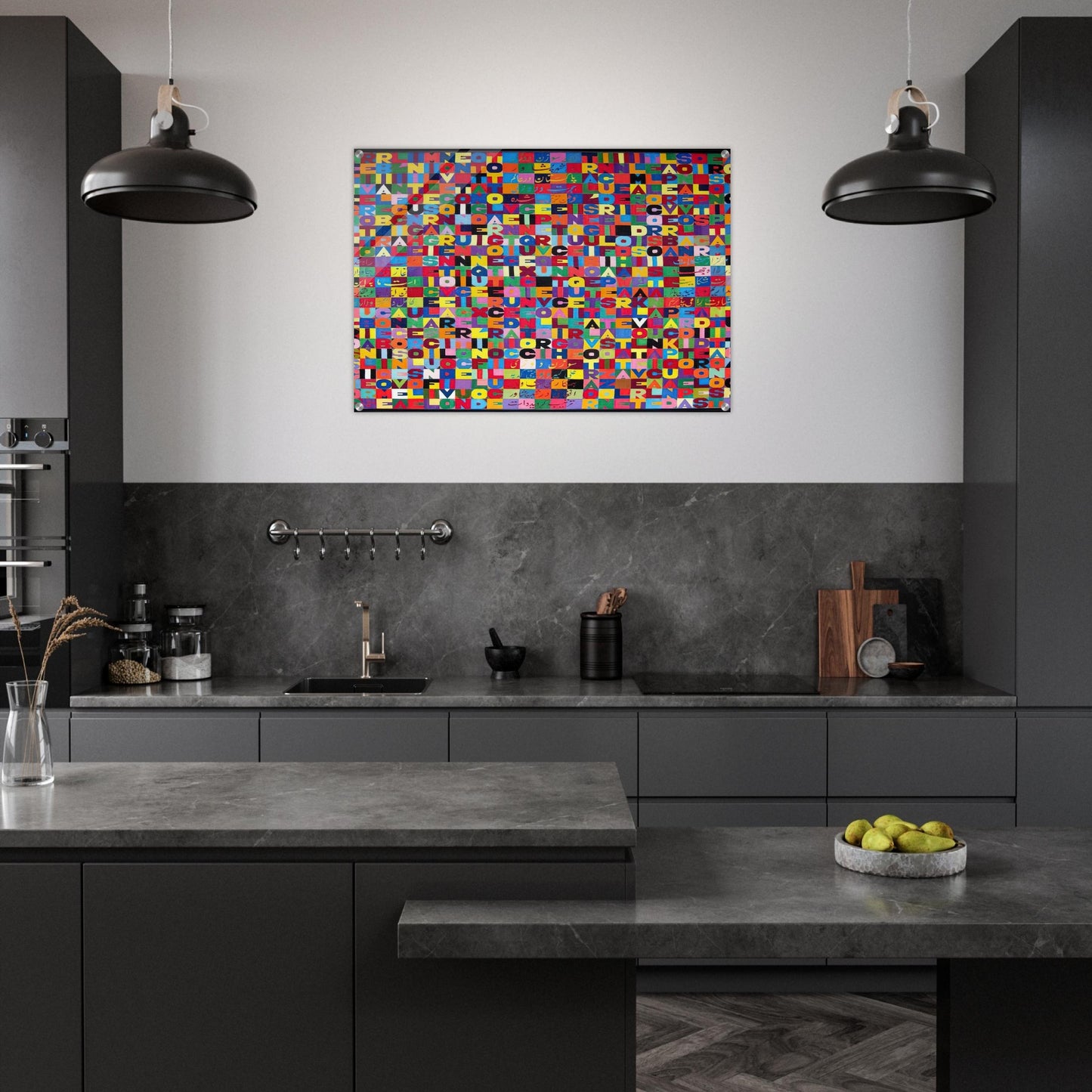 METTERE I VERBI ALL INFINITO MILLENOVECENTO OTTANTOTTO 1988 - Alighiero Boetti Acrylic Print - 70x100 cm / 28x40″ inches