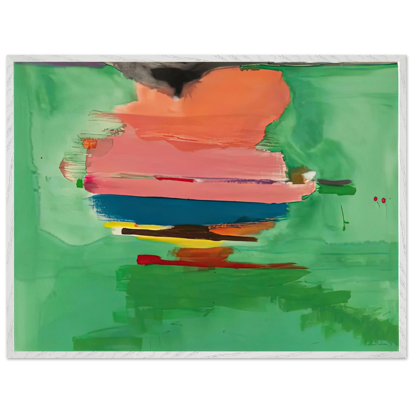 Helen Frankenthaler - Untitled, 1973- Wall Art - 21x29.7 cm / 8x12" - Premium Wooden Framed Poster With Fine Art Paper-canvas - White frame