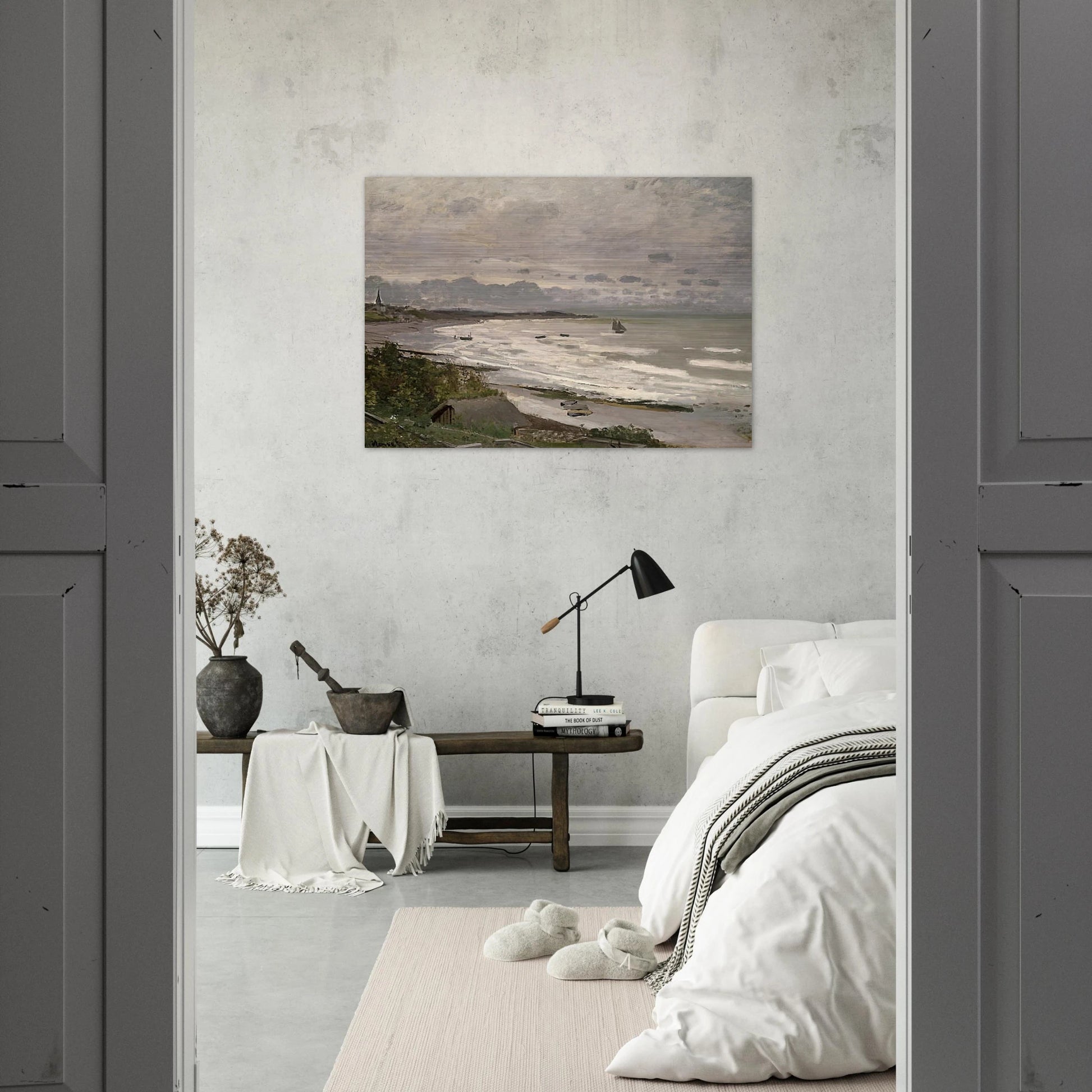 The Beach at Saint-Adresse - claude monet Brushed Aluminum Print - 70x100 cm / 28x40 inches | claude monet Aluminum Print | claude monet Prints