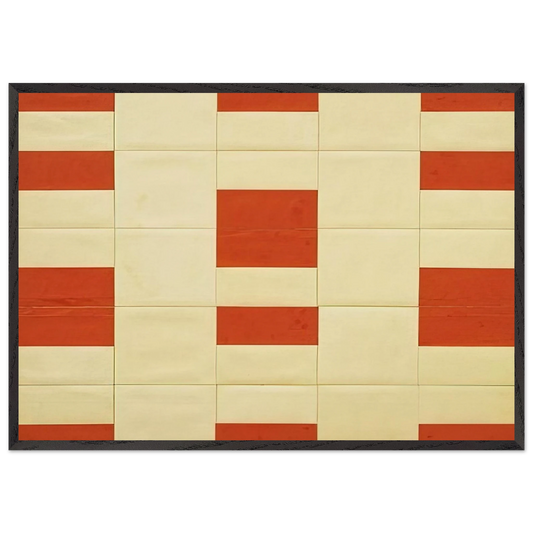 Red and White - Ellsworth Kelly 70x100 cm / 28x40 inches Framed Art Print – Black Wooden Frame