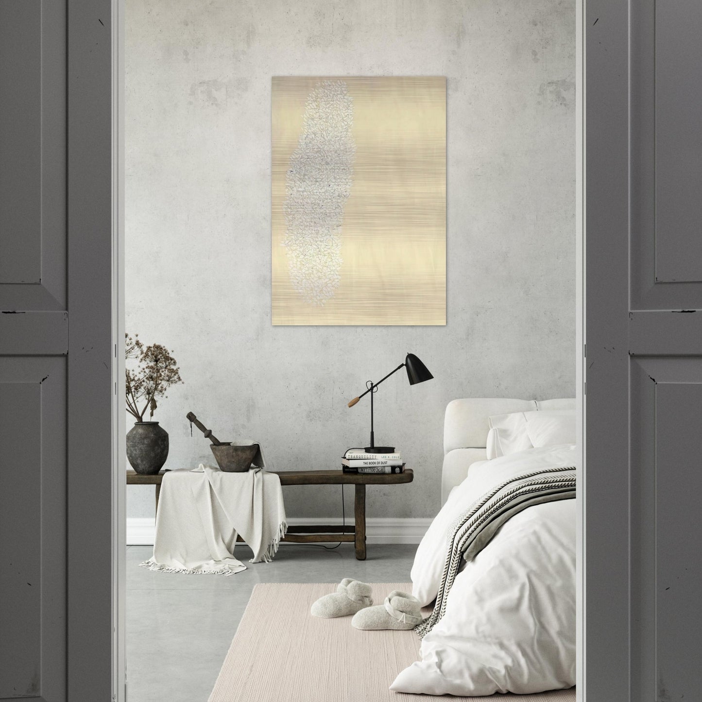 Light Gray - Tan - 1978 - Robert Goodnough Brushed Aluminum Print - 70x100 cm / 28x40 inches | Robert Goodnough Aluminum Print | Robert Goodnough Prints