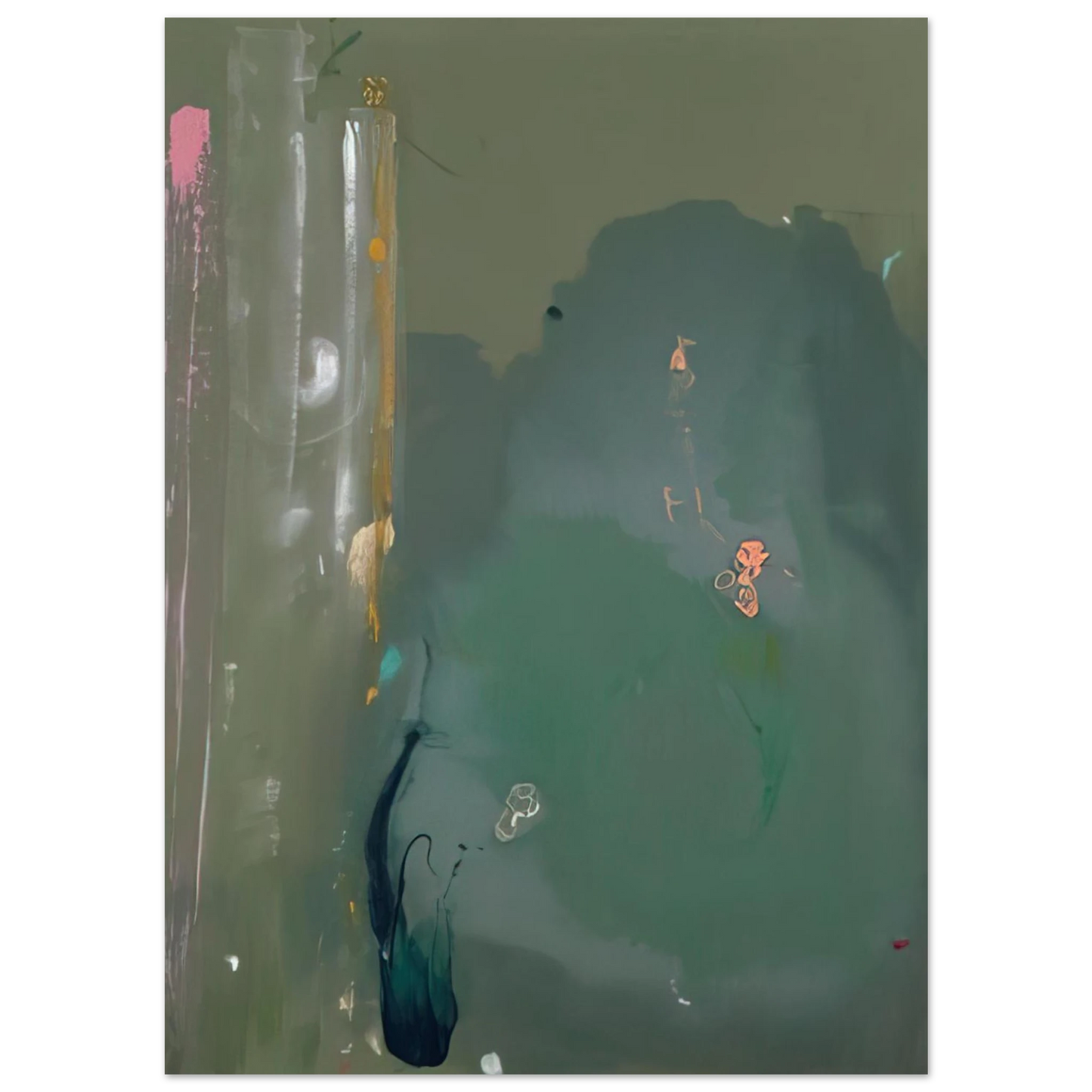 Helen Frankenthaler - CÃƒÆ’Ã‚Â´te d Argent - 1980 Wall art - 40x40 cm / 16x16 inches - Premium Wooden Framed Poster With Fine Art Paper-canvas - White frame