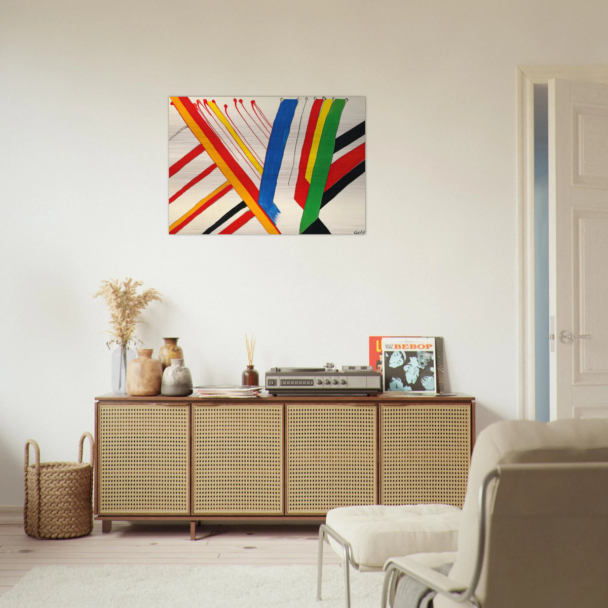 THE GREEN STRIPE 1963 - Alexander Calder Brushed Aluminum Print - 70x100 cm / 28x40 inches | Alexander Calder Aluminum Print | Alexander Calder Prints