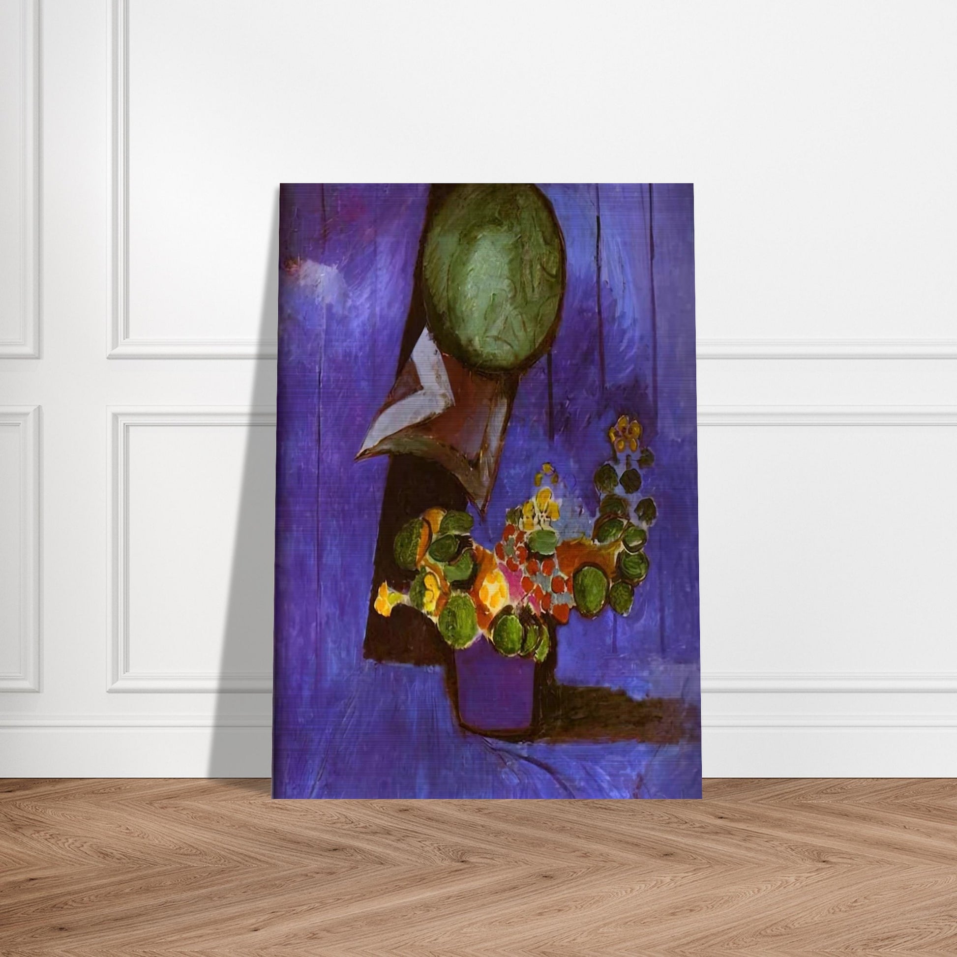 FLOWERS AND CERAMIC PLATE - Henri Matisse Brushed Aluminum Print - 70x100 cm / 28x40 inches | Henri Matisse Aluminum Print | Henri Matisse Prints