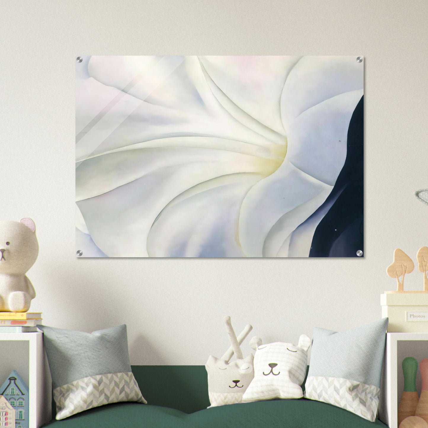 Morning Glory with Black - Georgia O'Keeffe Acrylic Print - 70x100 cm / 28x40″ inches | Georgia O'Keeffe Wall Art | Georgia O'Keeffe Prints