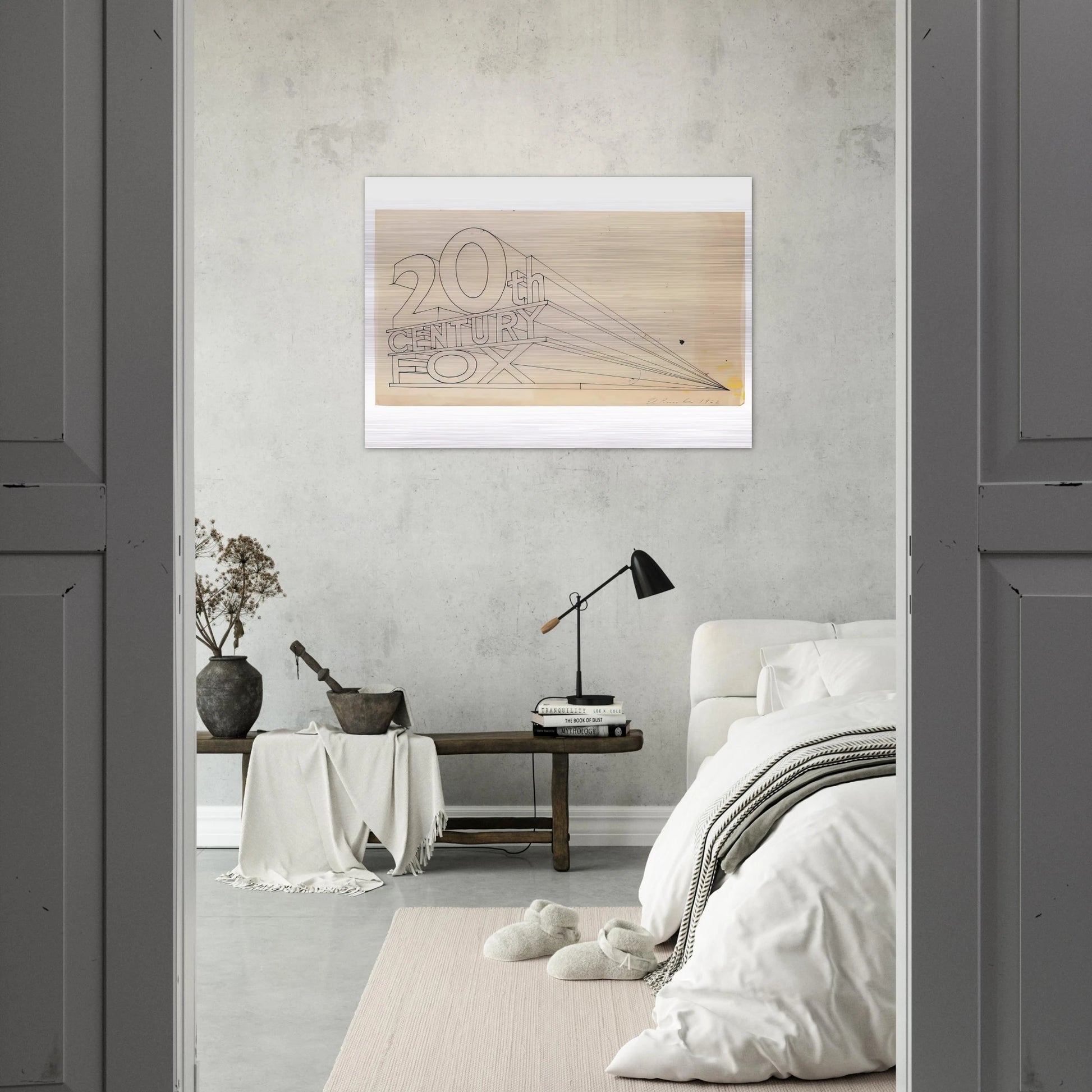 TRADEMARK STUDY 4 1962 - Edward Ruscha Brushed Aluminum Print - 70x100 cm / 28x40 inches | Edward Ruscha Aluminum Print | Edward Ruscha Prints