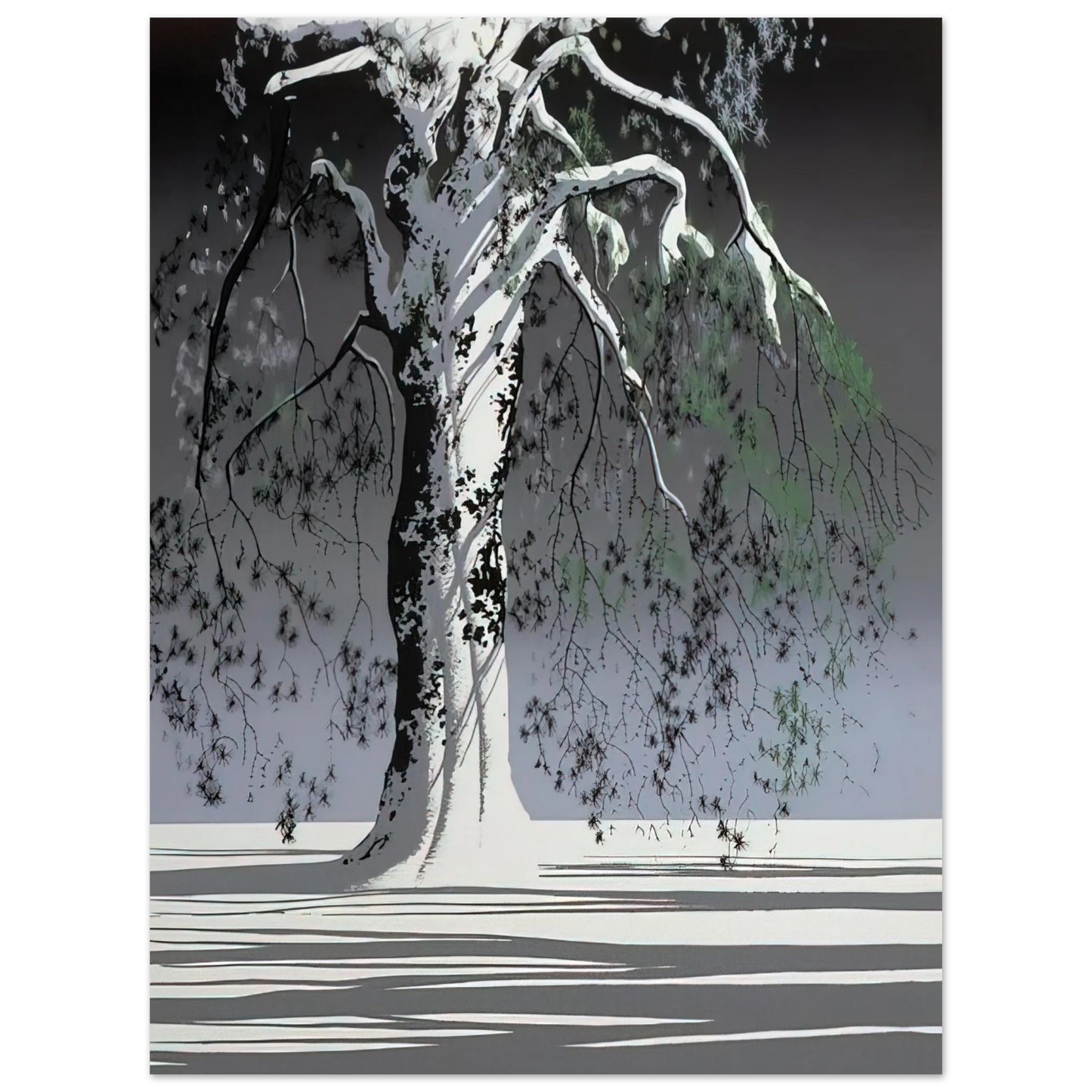 Eyvind Earle - Fir Tree In Snow  75x100 cm / 30x40inches Fine Art Poster