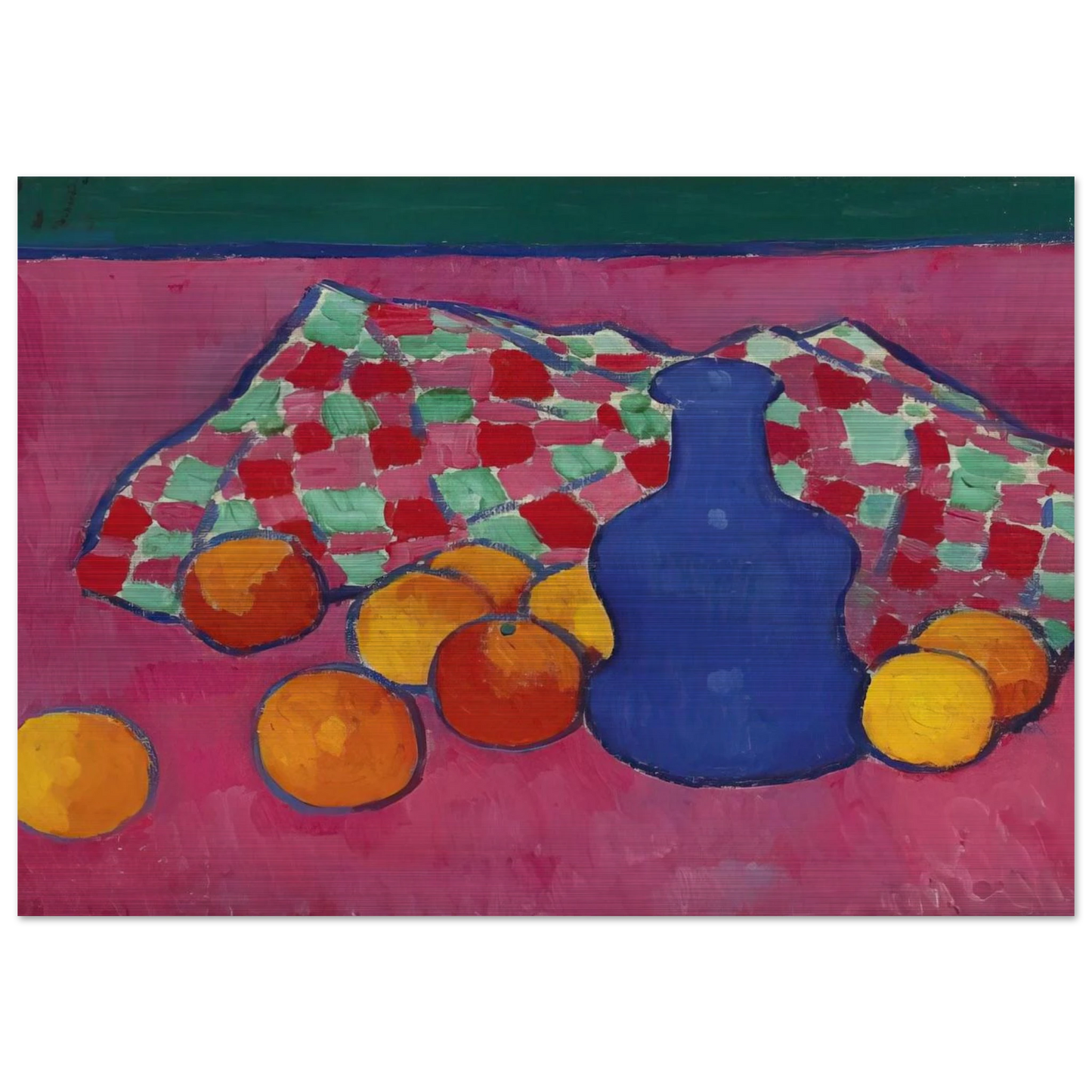 BLAUE VASE MIT ORANGEN 1908 - Alexej von Jawlensky Brushed Aluminum Print - 70x100 cm / 28x40 inches | Alexej von Jawlensky Aluminum Print | Alexej von Jawlensky Prints