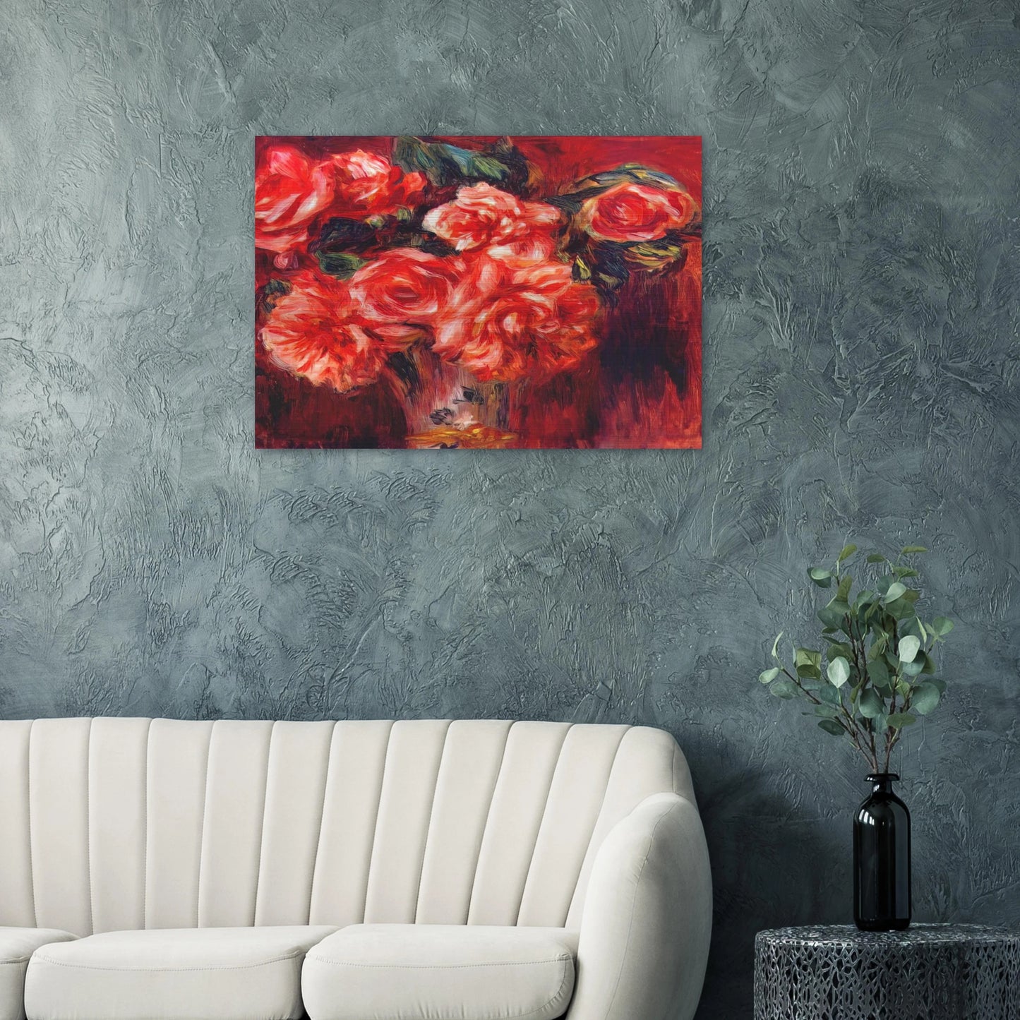 Moss roses - Pierre-Auguste Renoir Brushed Aluminum Print - 70x100 cm / 28x40 inches | Pierre-Auguste Renoir Aluminum Print | Pierre-Auguste Renoir Prints