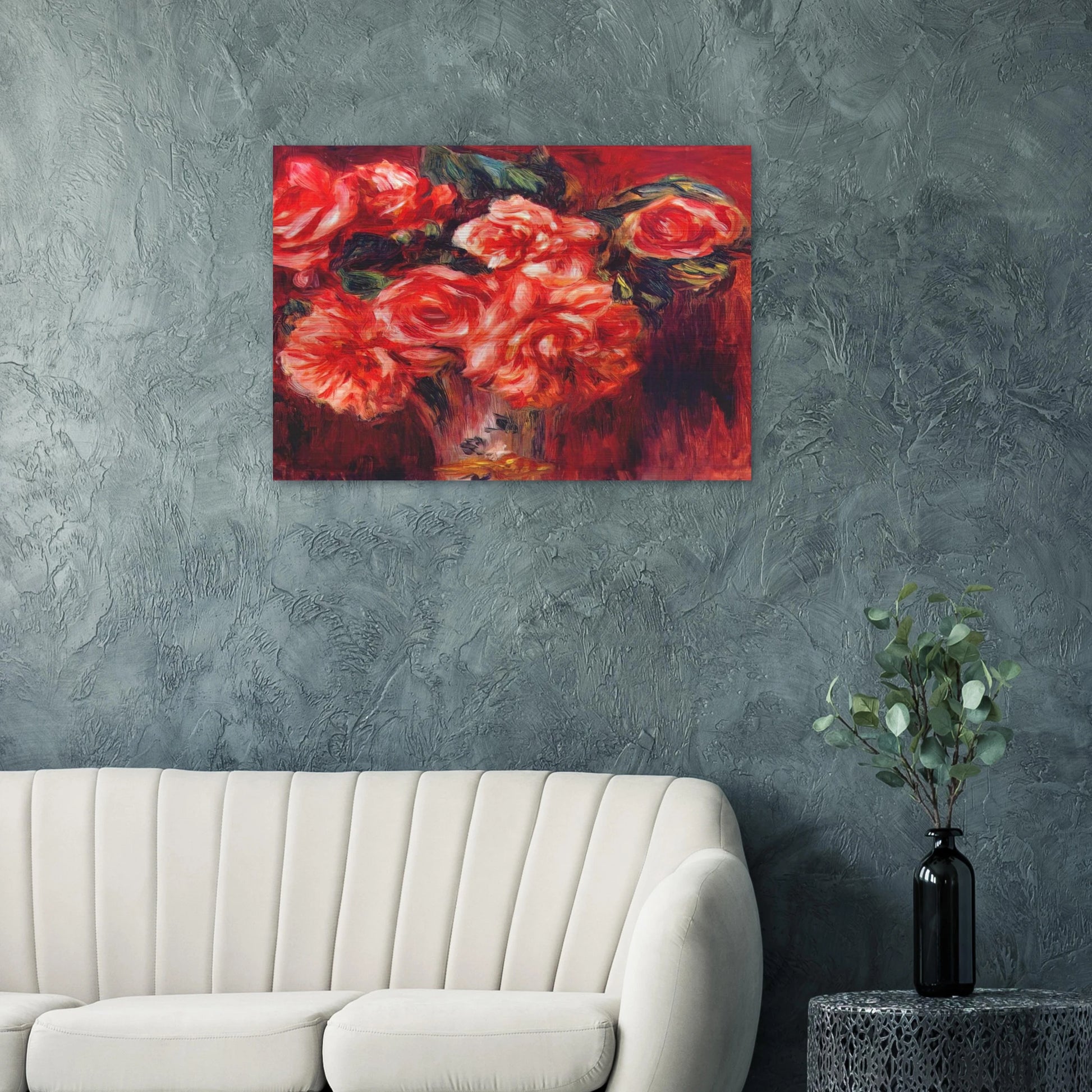 Moss roses - Pierre-Auguste Renoir Brushed Aluminum Print - 70x100 cm / 28x40 inches | Pierre-Auguste Renoir Aluminum Print | Pierre-Auguste Renoir Prints