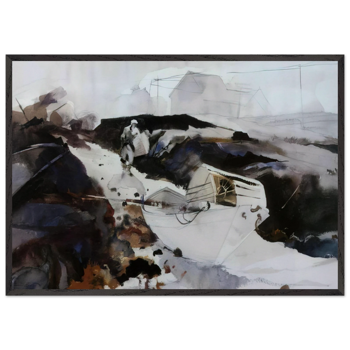 THE WHITE DORY 1941 - Andrew Wyeth 70x100 cm / 28x40 inches Framed Art Print – Black Wooden Frame