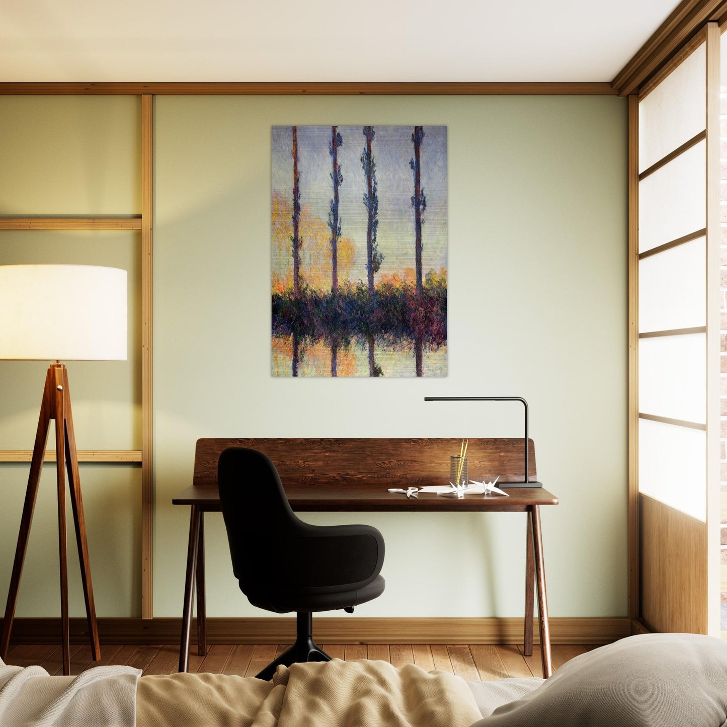 Poplars Four Trees - claude monet Brushed Aluminum Print - 70x100 cm / 28x40 inches | claude monet Aluminum Print | claude monet Prints
