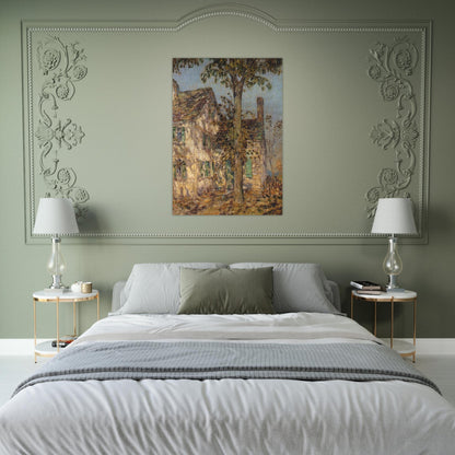 Sunlight on an Old House, Putnam - Childe Hassam Brushed Aluminum Print - 70x100 cm / 28x40 inches | Childe Hassam Aluminum Print | Childe Hassam Prints