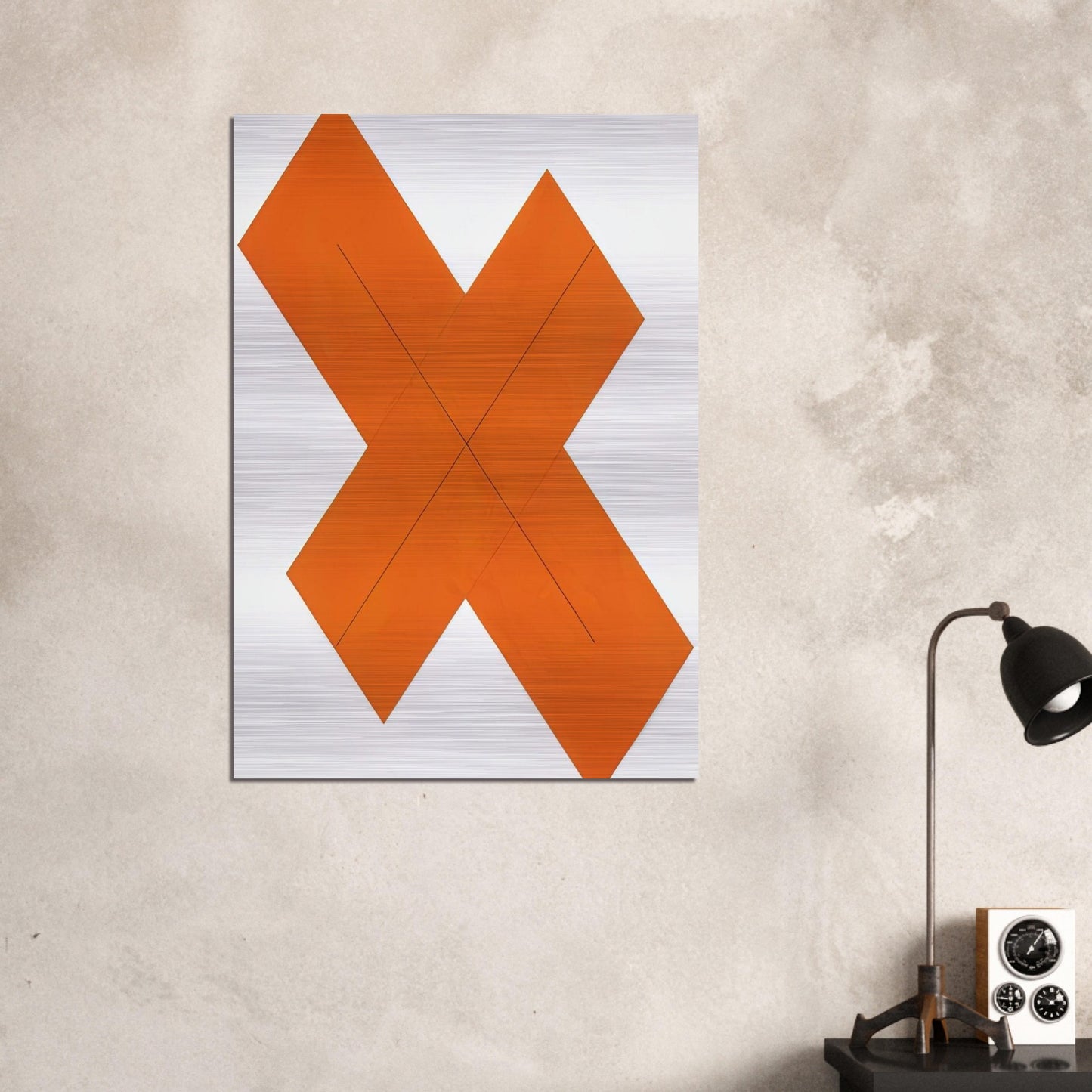 X WITHIN X ORANGE 1981 - Robert Mangold Brushed Aluminum Print - 70x100 cm / 28x40 inches | Robert Mangold Aluminum Print | Robert Mangold Prints