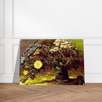 Vase with Daisies - Vincent van Gogh Acrylic Print - 70x100 cm / 28x40″ inches | Vincent van Gogh Wall Art | Vincent van Gogh Prints