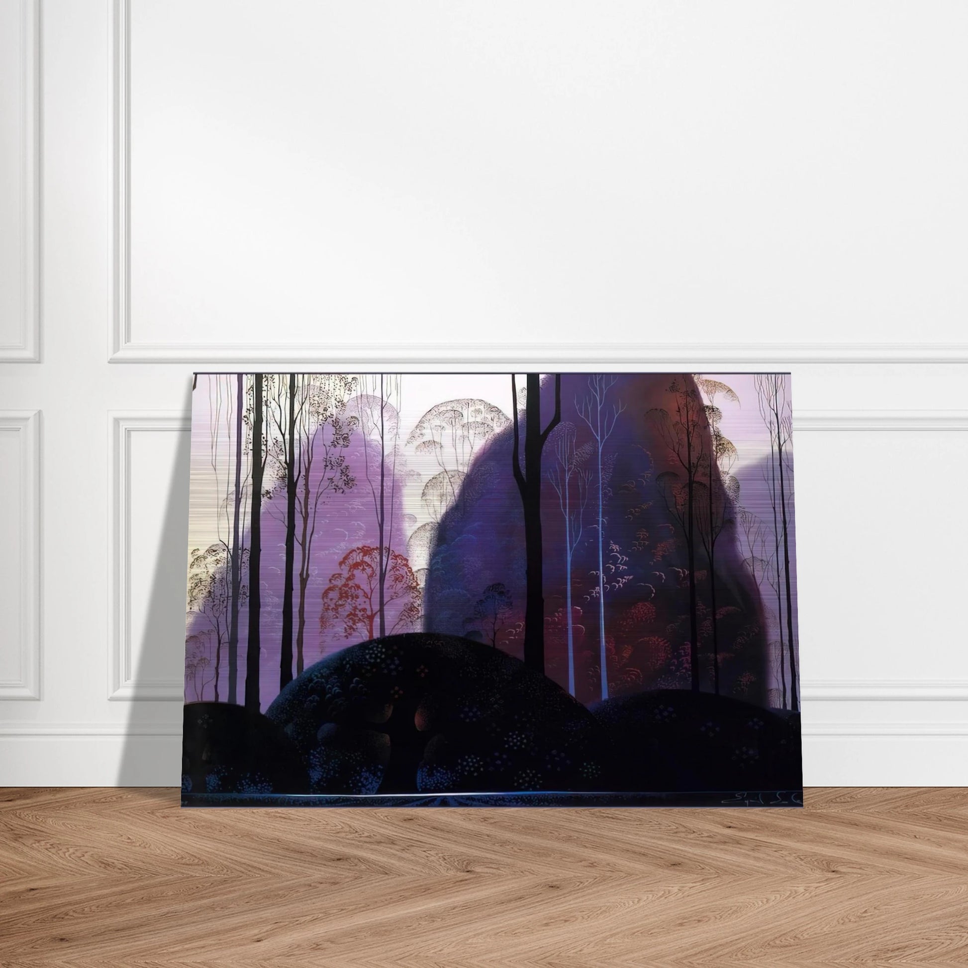 Mauve Redand Purple - Eyvind Earle Brushed Aluminum Print - 70x100 cm / 28x40 inches | Eyvind Earle Aluminum Print | Eyvind Earle Prints
