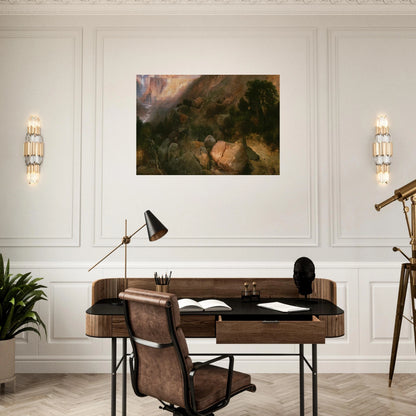 Golden Gate Yellowstone National Park - Thomas Moran Brushed Aluminum Print - 70x100 cm / 28x40 inches | Thomas Moran Aluminum Print | Thomas Moran Prints
