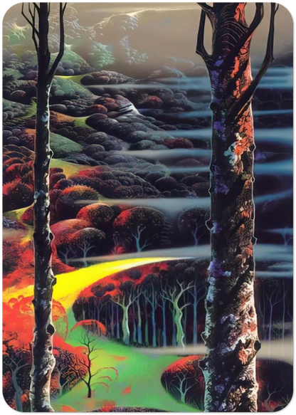 A Touch of Autumn By Eyvind Earle Pack of 10 Post Cards | Eyvind Earle Post Cards | A6 (10.5 x 14.8 cm) - 4.1 x 5.8 inches