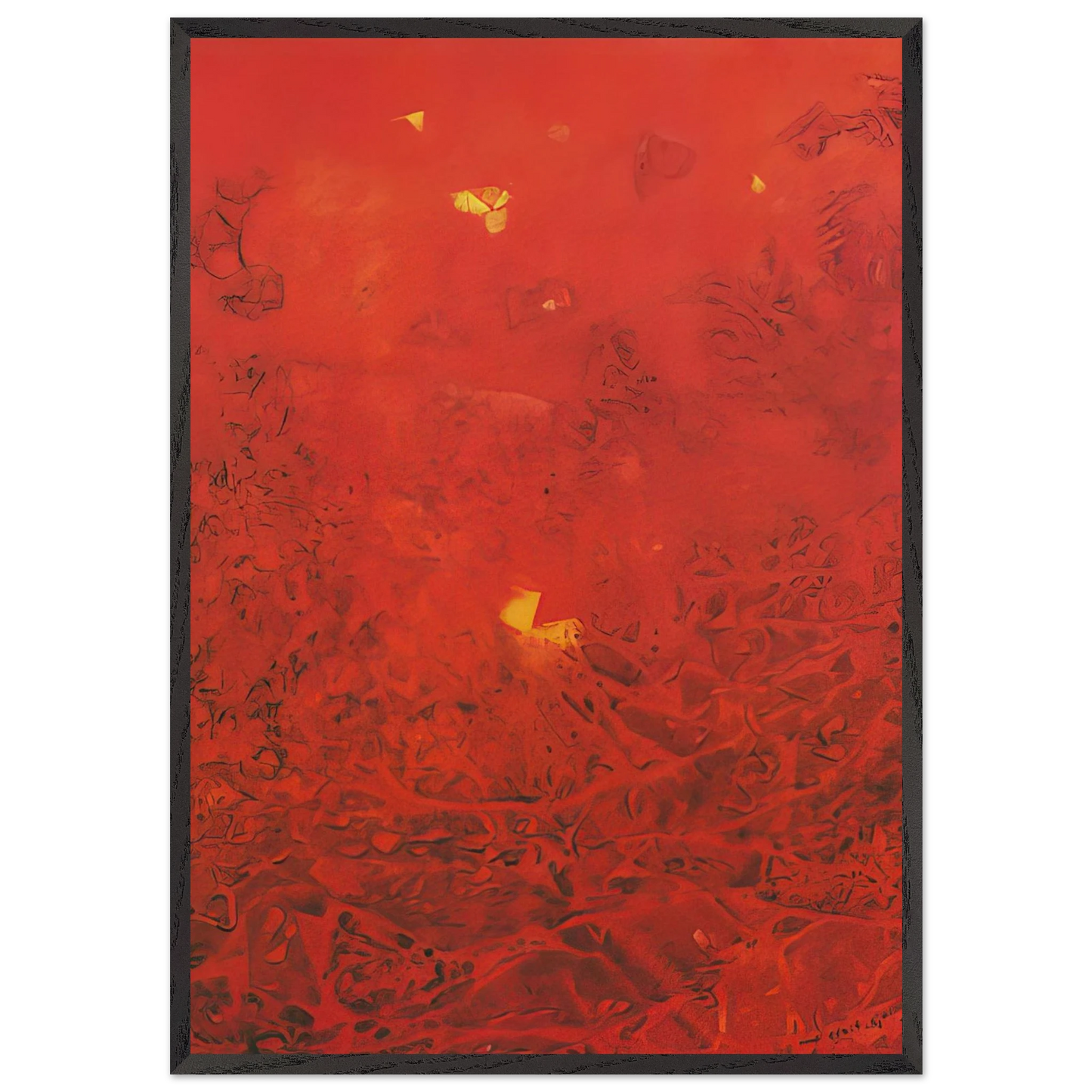 Le jardin de la France - Max Ernst 70x100 cm / 28x40 inches Framed Art Print – Black Wooden Frame