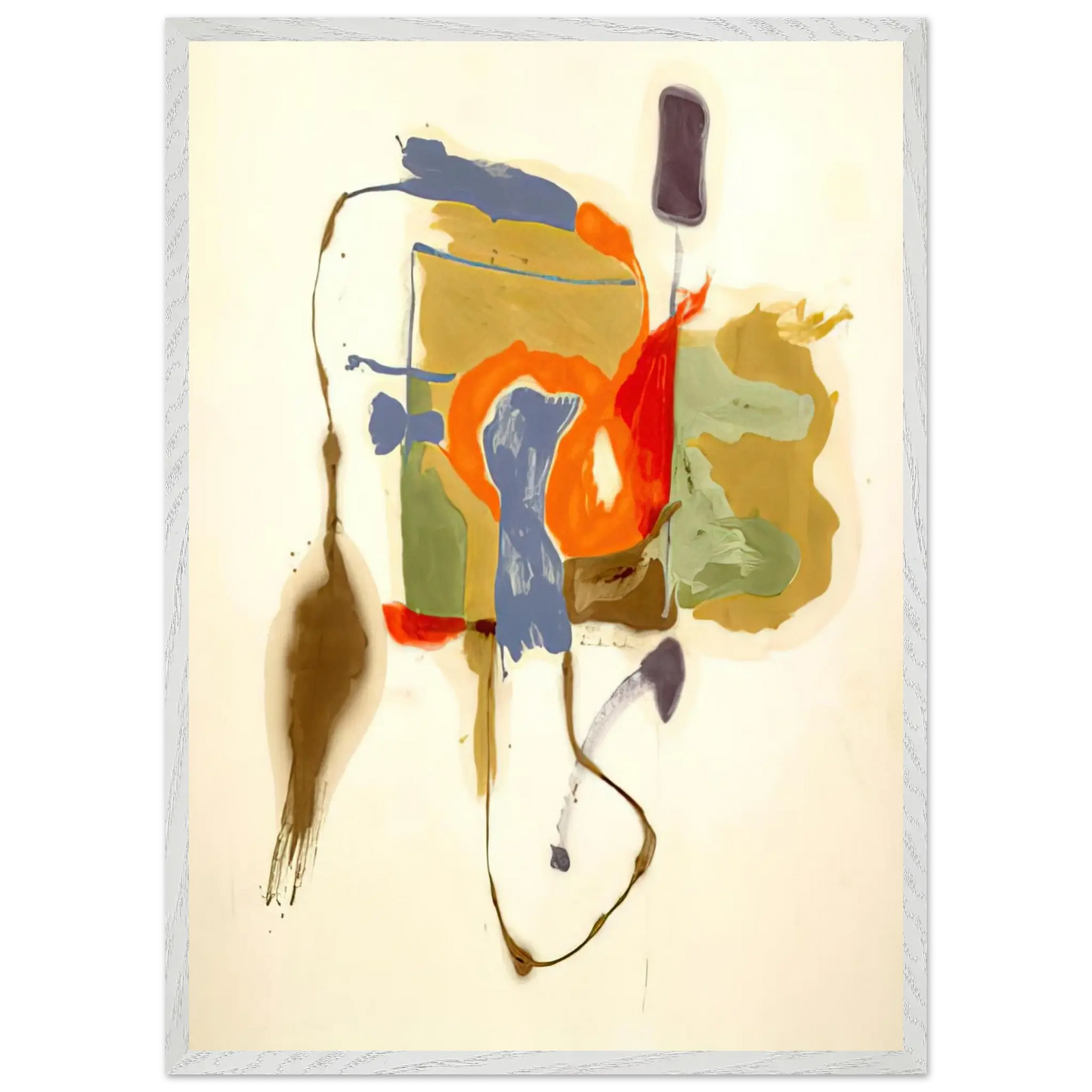 Helen Frankenthaler - Blue Form in a Scene - 1961 Wall art - A3 (29.7 x 42  cm) - Premium Wooden Framed Poster With Fine Art Paper - Black frame